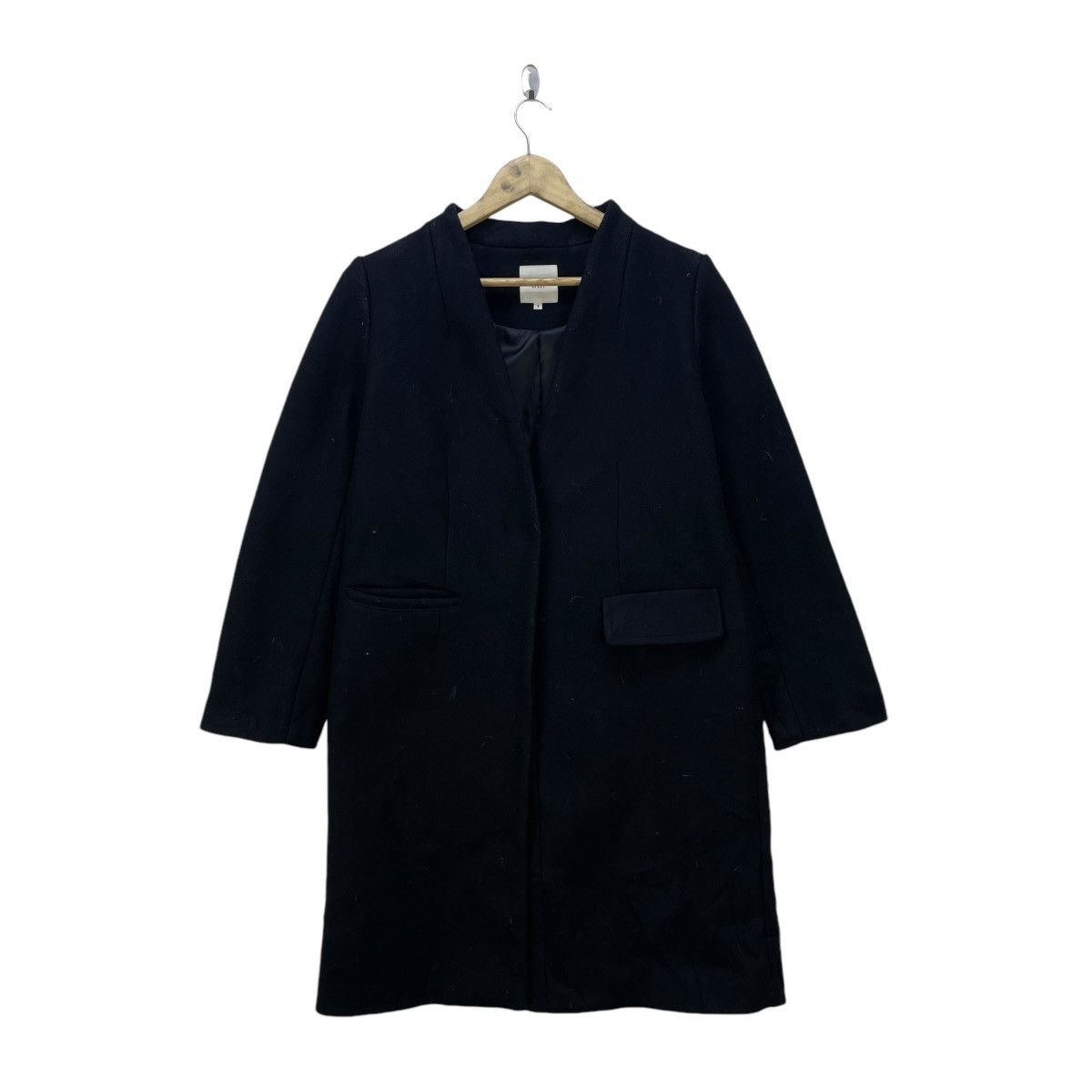 Beams Plus × Yohji Yamamoto 💥Vintage Beams Heart Japan Collar Less Long Coat Wool Jacket Size S / US 4 / IT 40 - 2 Thumbnail