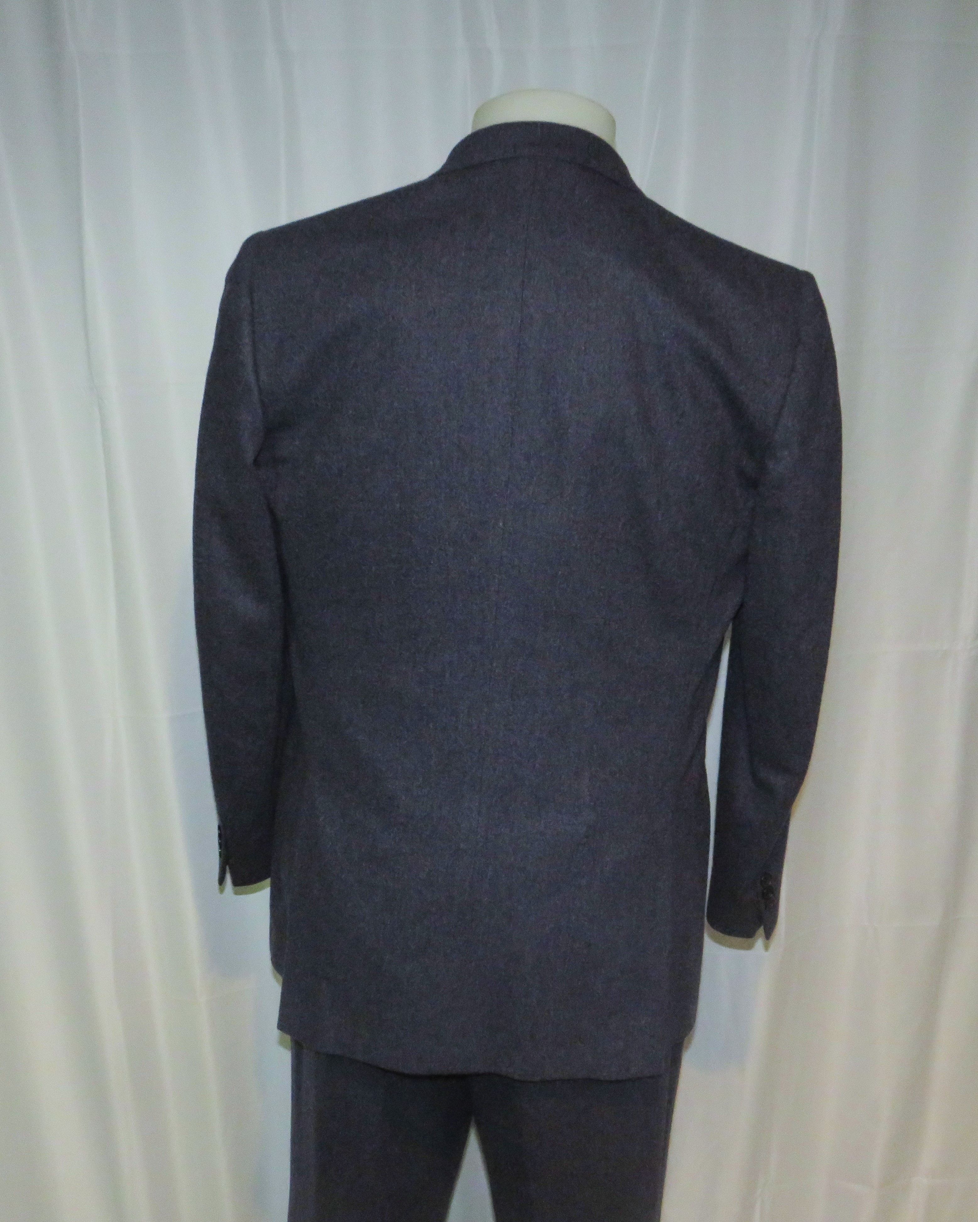 Cifonelli × Francesco Smalto Vintage Blue Flannel Double Breasted Suit 42R Size 42R - 11 Thumbnail