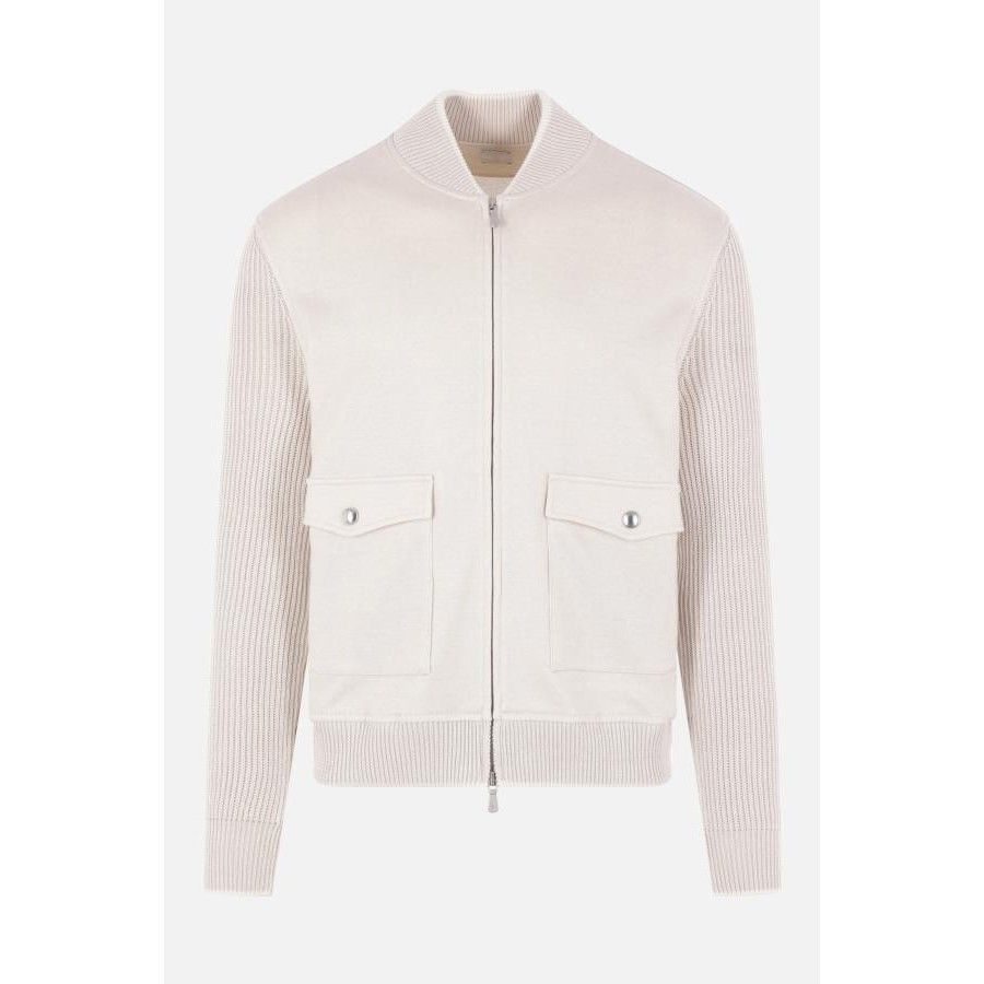 Eleventy ELEVENTY Jersey Knit Beige Bomber Jacket New & Authentic (Me Size US M / EU 48-50 / 2 - 1 Thumbnail
