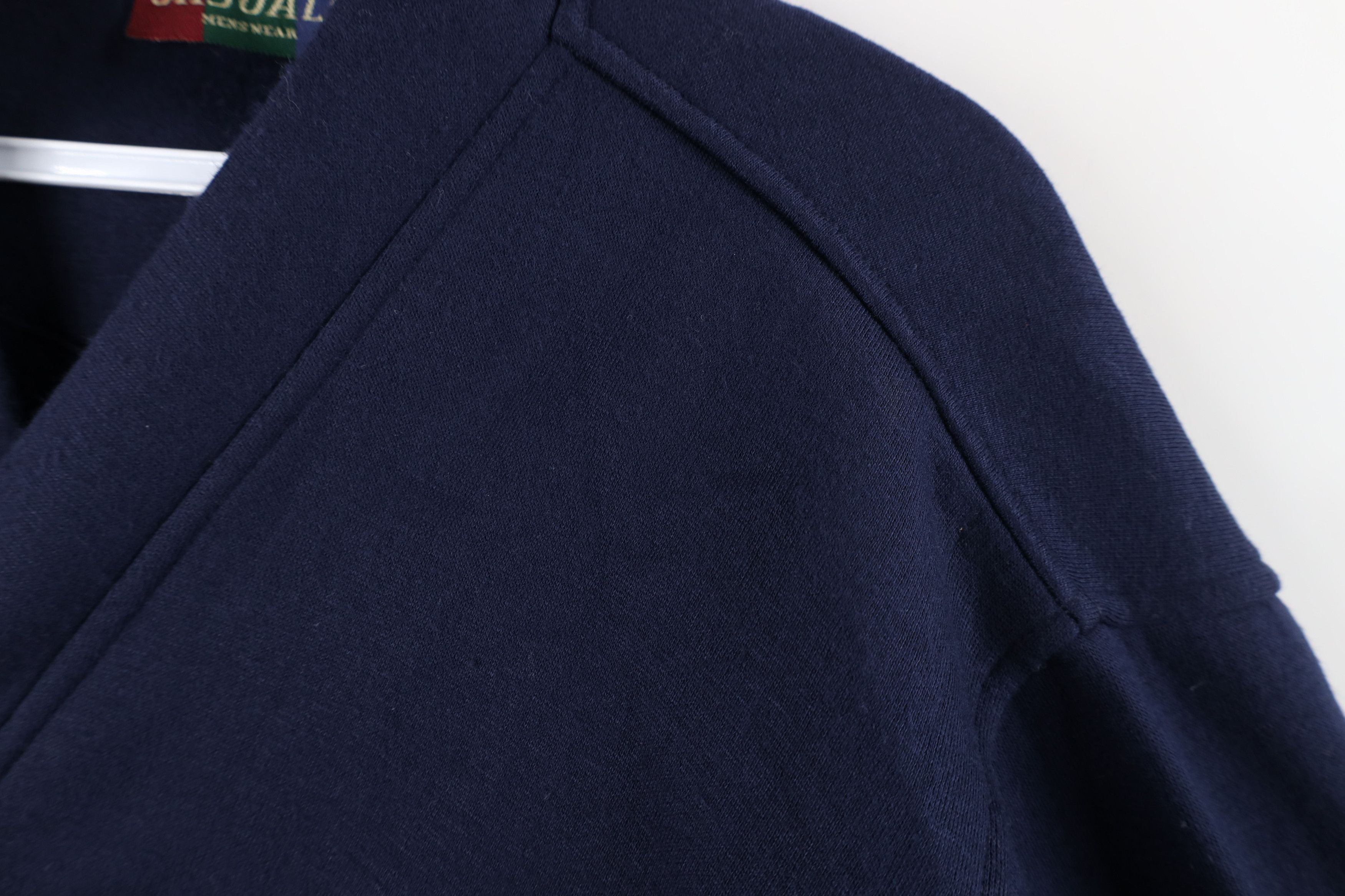 Vintage Vintage 90s Streetwear Blank Cardigan Sweatshirt Navy Blue Size US L / EU 52-54 / 3 - 4 Thumbnail