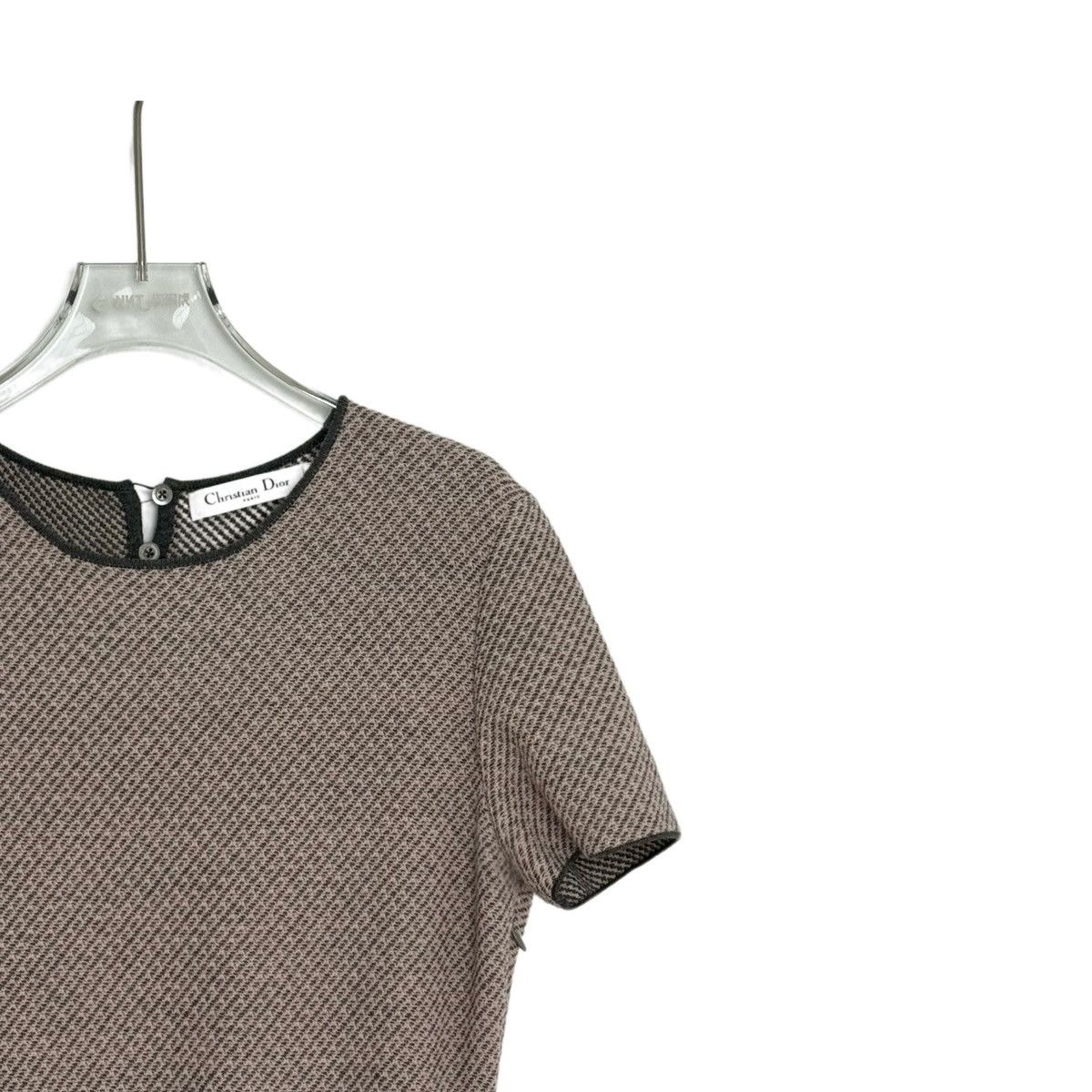 Dior Dior Pink & Grey Wool Waisted Short Sleeve Dress K26WX Size S / US 4 / IT 40 - 3 Thumbnail