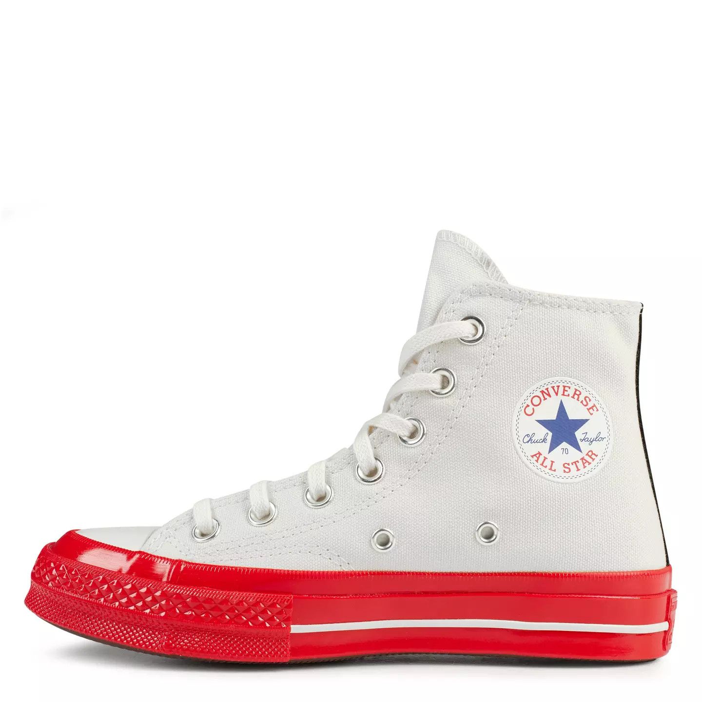 Comme des Garcons PLAY o1g2r1mq0426 Chuck Logo High Top Trainers in White Size US 9 / EU 42 - 3 Thumbnail