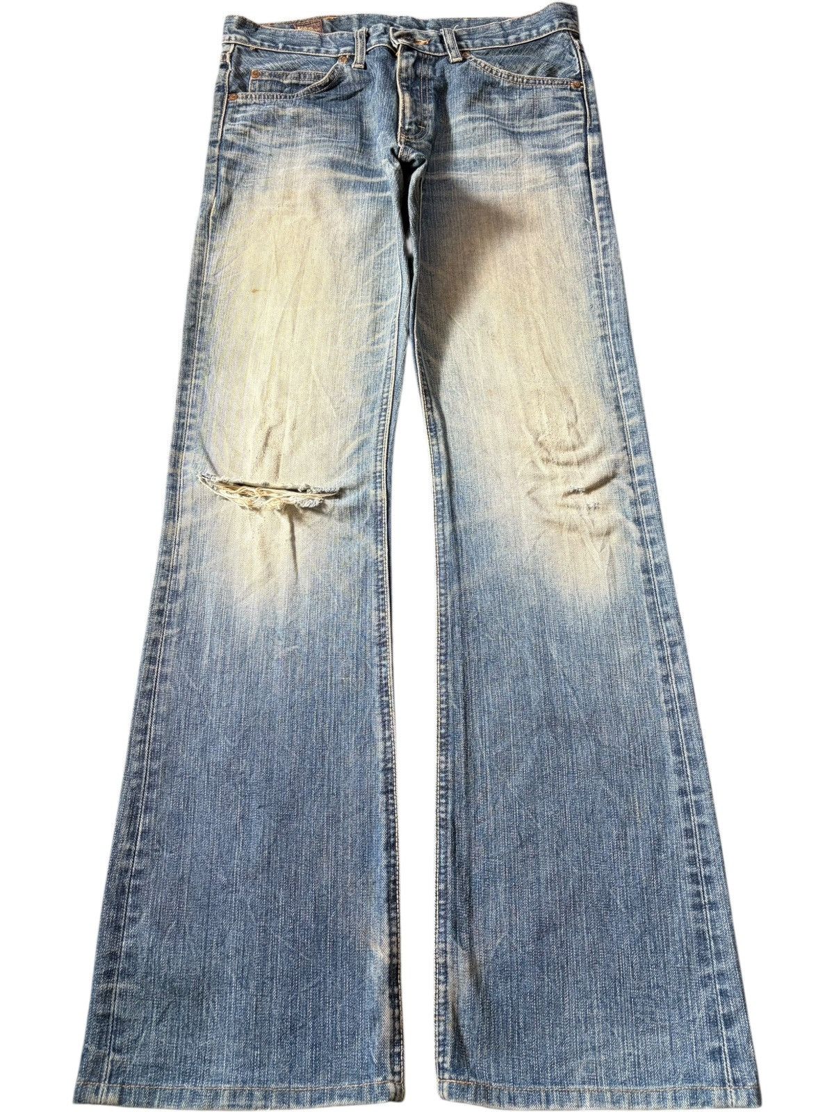 Lee Vintage Lee Riders Mud Wash Distress Flare Jeans Size 32" / US 10 / IT 46 - 1 Thumbnail