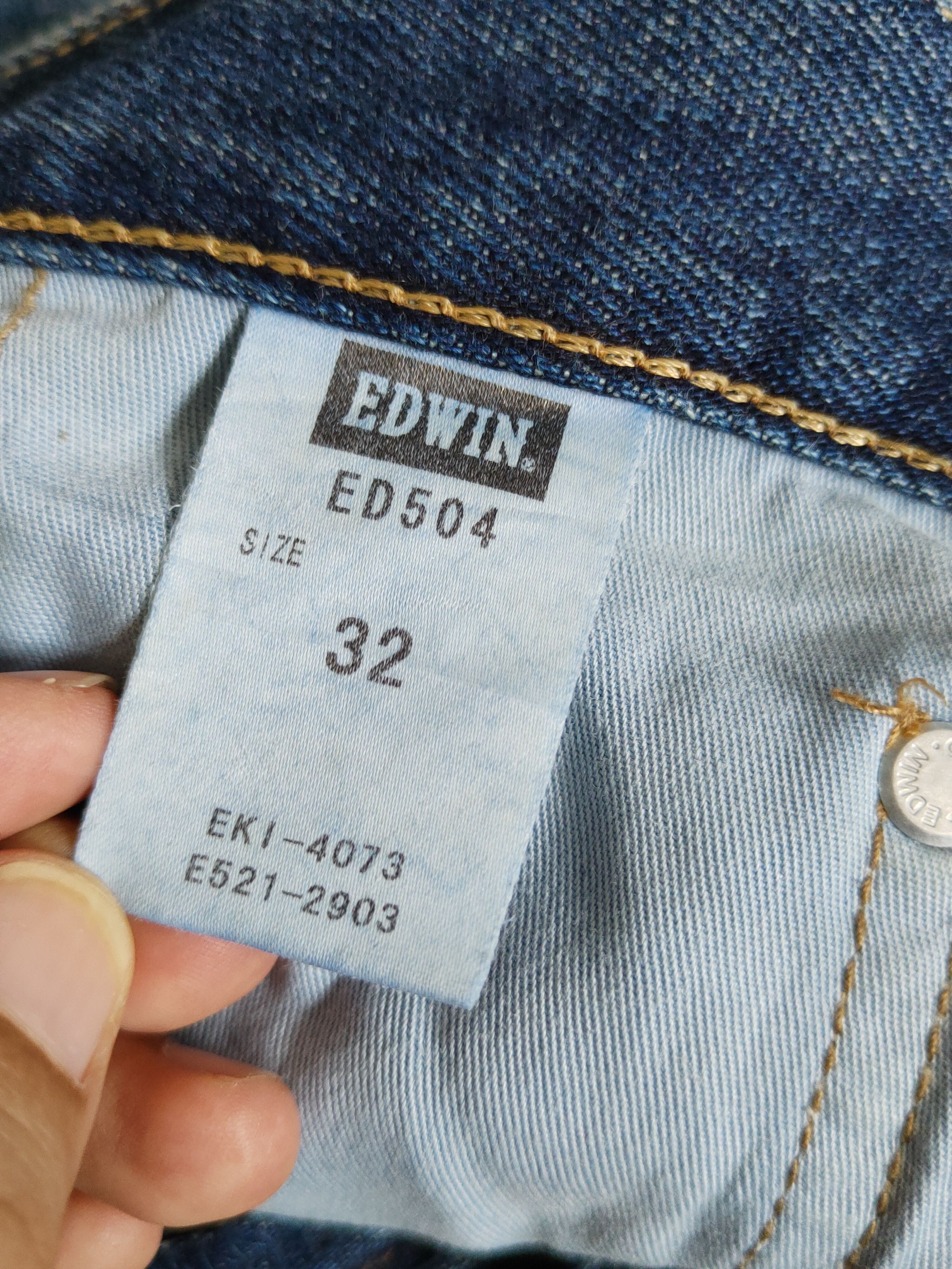 Edwin Edwin Dark Blue Distressed Ripped Soft Jeans #S2206 Size US 33 - 17 Thumbnail