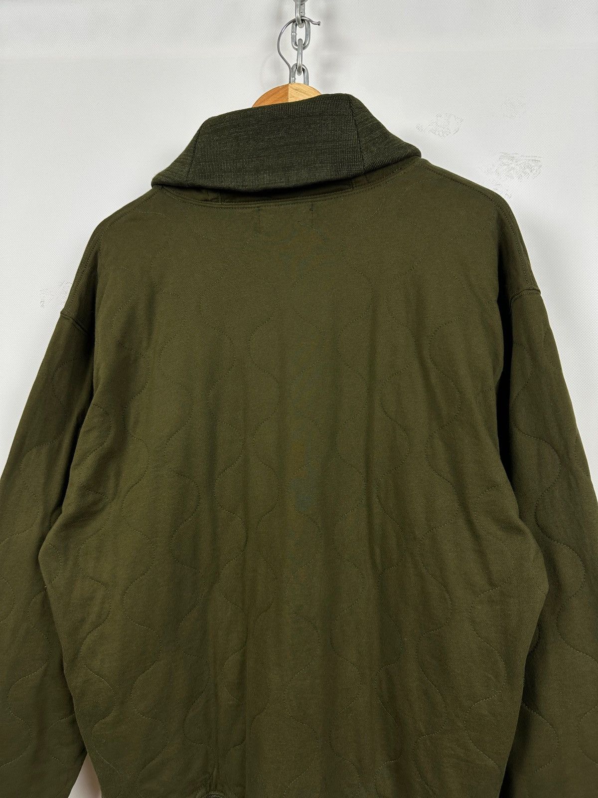 RRL Ralph Lauren RRL Ralph Lauren Khaki Quilted Shawl Collar Sweatshirt Size US XL / EU 56 / 4 - 16 Thumbnail