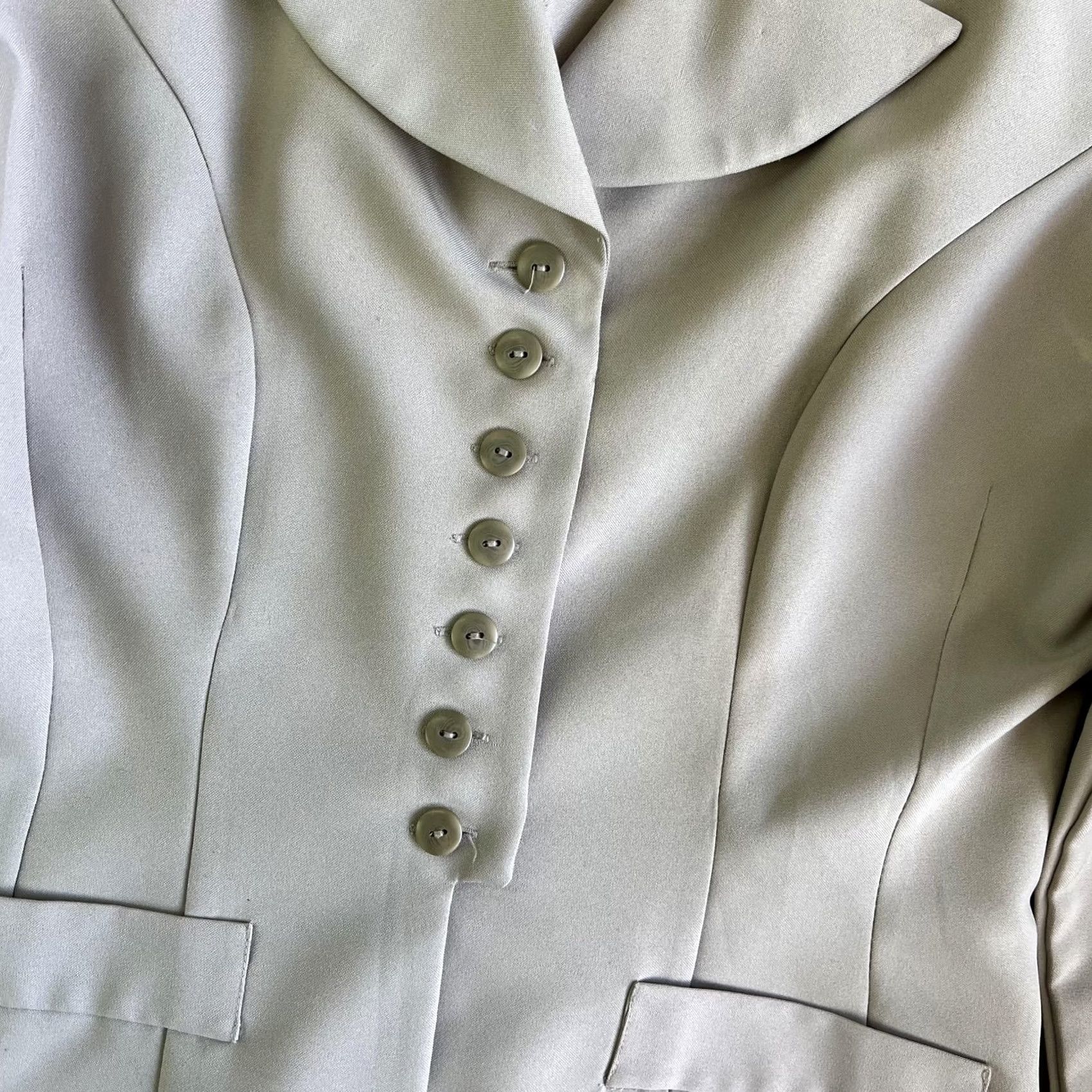 Vintage VINTAGE DBY Ltd. Blazer Jacket Womens 9 Beige 8 Button Longline Work Office Size M / US 6-8 / IT 42-44 - 2 Thumbnail