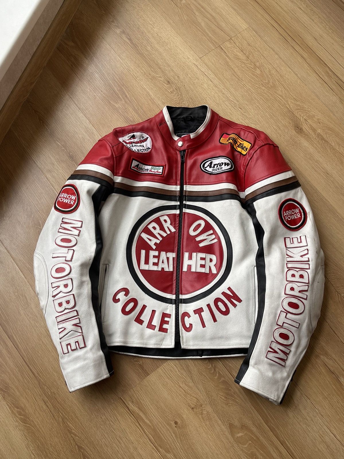 Genuine Leather Lucky Strike Style Racing Moto Leather Jacket PROTECTION Size US M / EU 48-50 / 2 - 1 Thumbnail