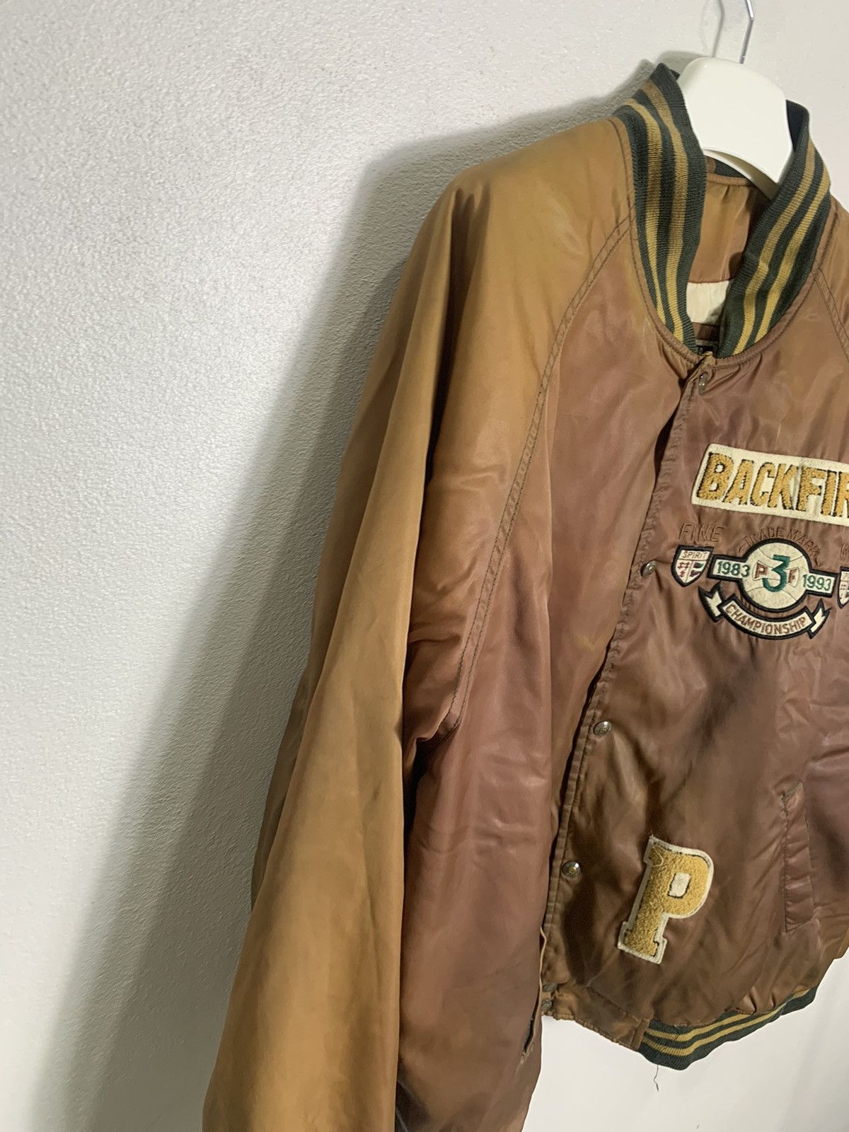Vintage Vintage Back Fire Varsity jacket Oversized Size US XL / EU 56 / 4 - 7 Thumbnail