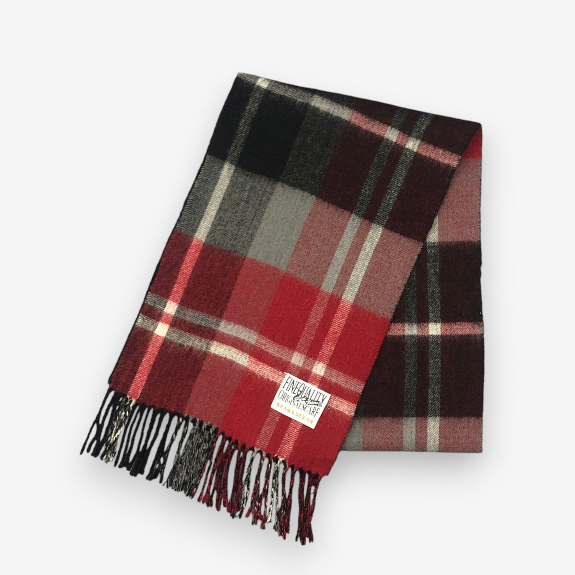 Japanese Brand Vintage Beams Scarf Muffler Wool Plaid Winter Scarves Size ONE SIZE - 3 Thumbnail