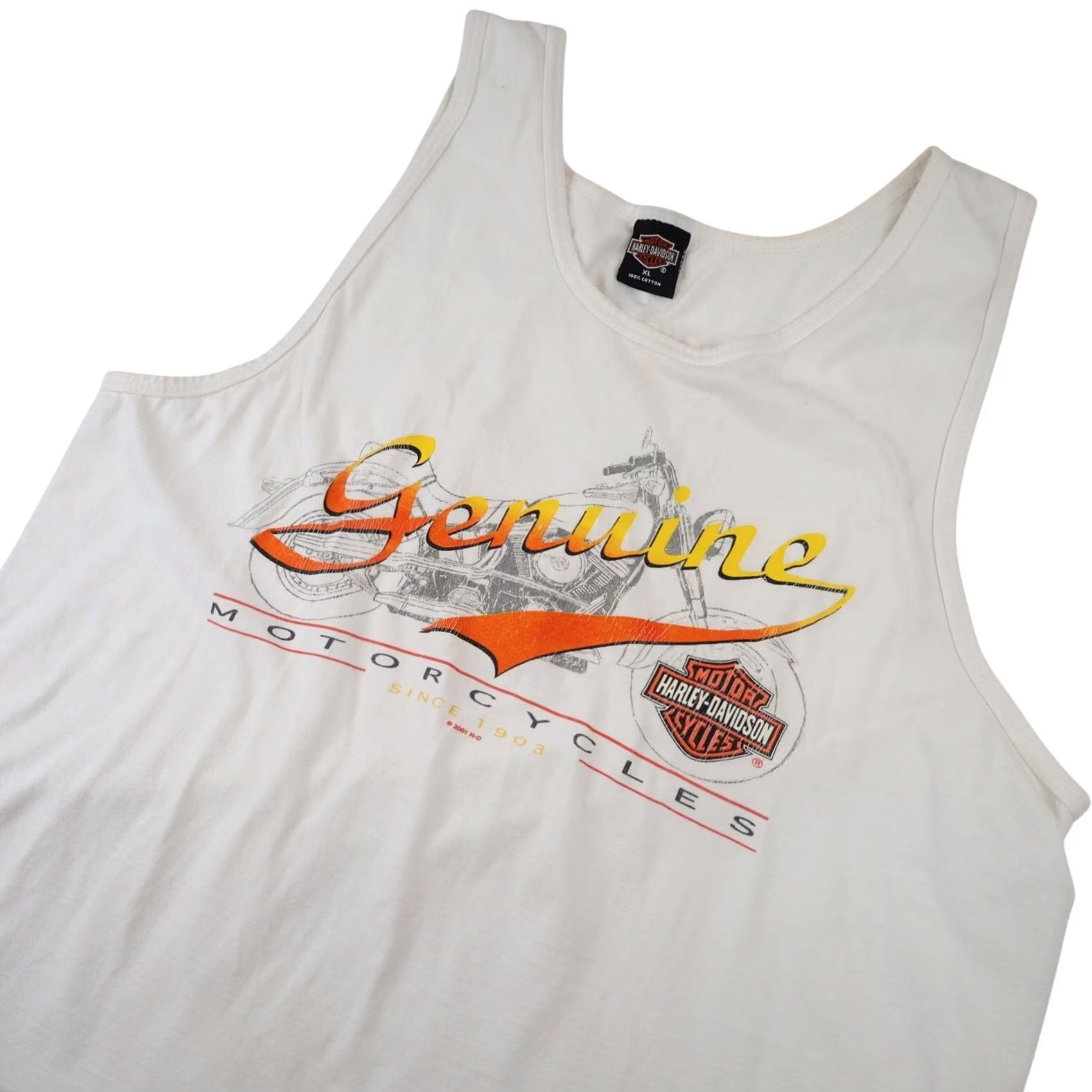 Harley Davidson VINTAGE Harley Davidson Mens XL Genuine Motorcycles Graphic Tank Top White Size US XL / EU 56 / 4 - 2 Thumbnail