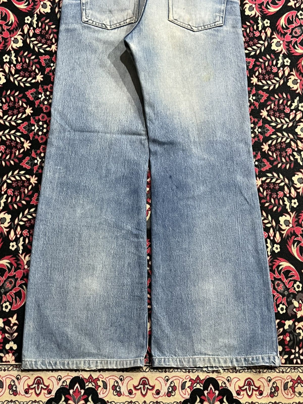 Vintage Vintage Unbranded Light Blue Faded Washed Ripped Flare Jeans Size US 29 - 9 Thumbnail