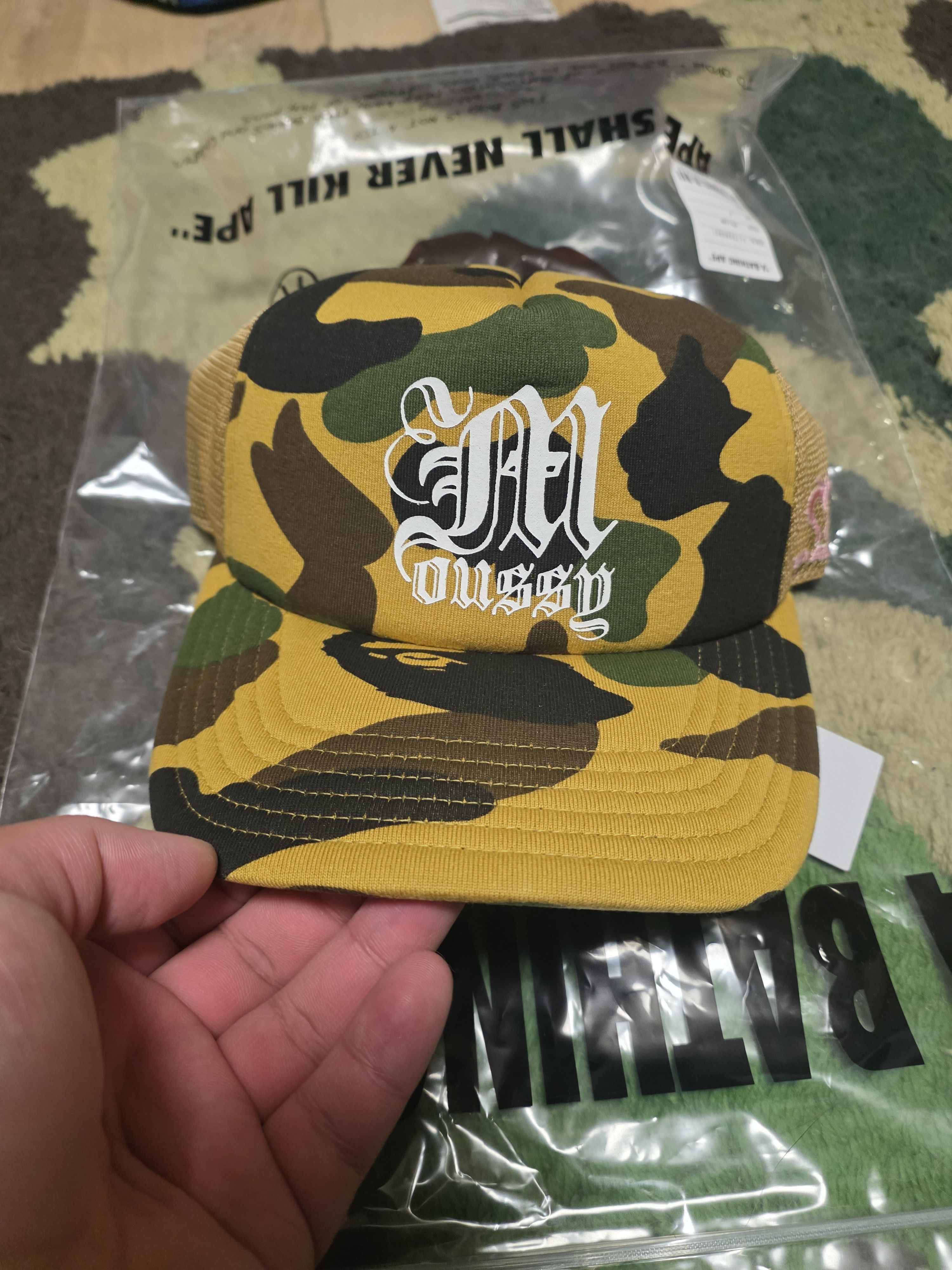 Bape BAPE x Moussy 1st Camo Yellow Mesh Cap / Ball Cap Size ONE SIZE - 3 Thumbnail
