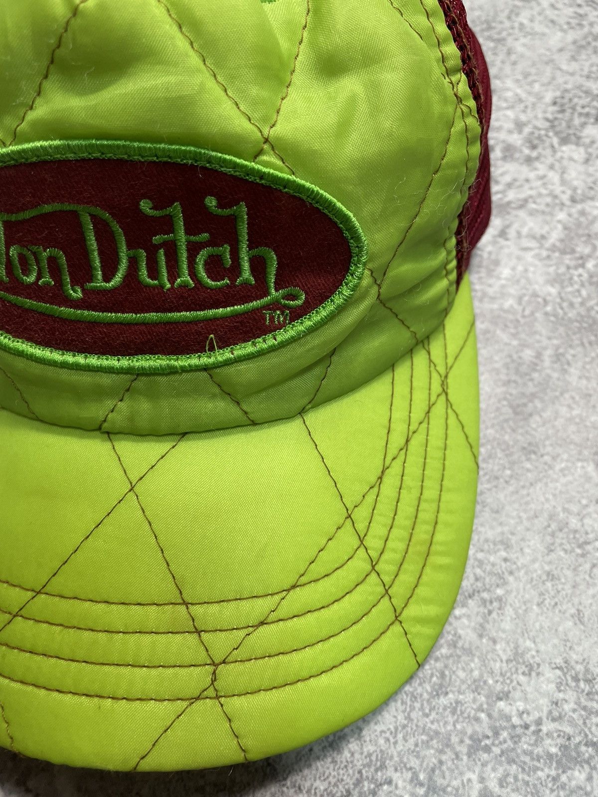 Von Dutch Von Dutch Vtg Y2K Green Trucker Cap Mesh Snapback Size ONE SIZE - 3 Thumbnail