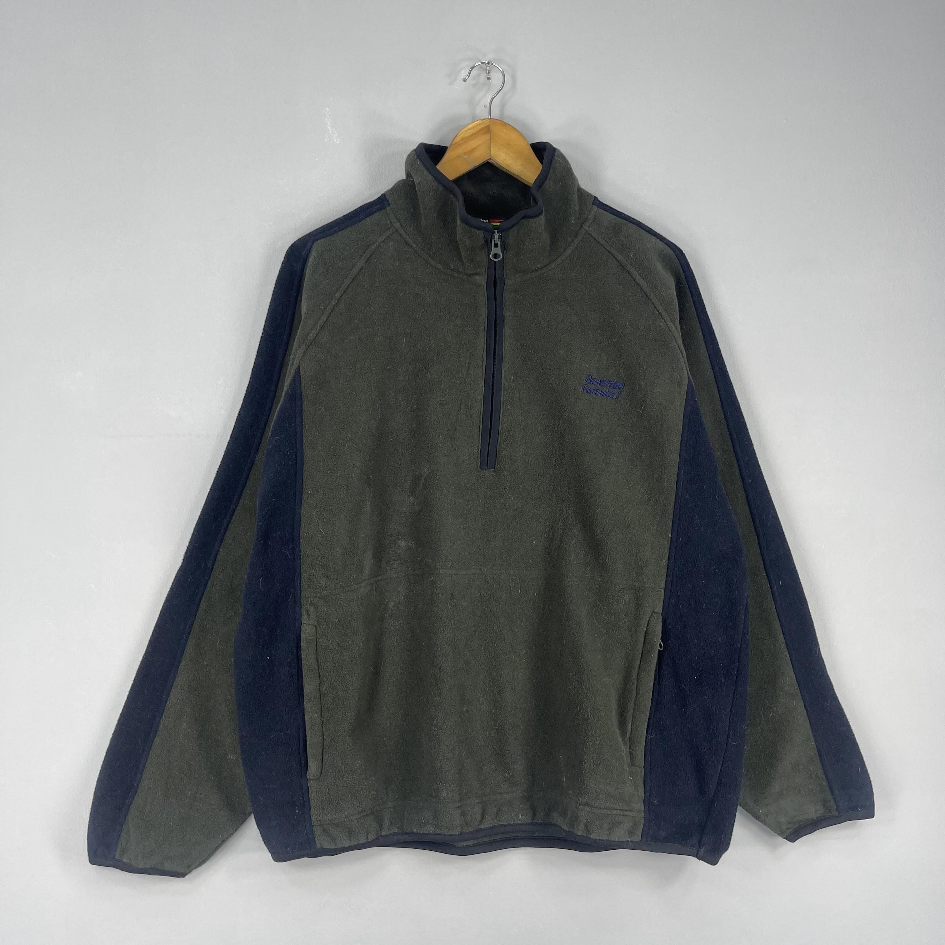 Benetton Vintage 90's BENETTON Formula 1 Half Zipper Fleece Jacket Size US L / EU 52-54 / 3 - 3 Thumbnail