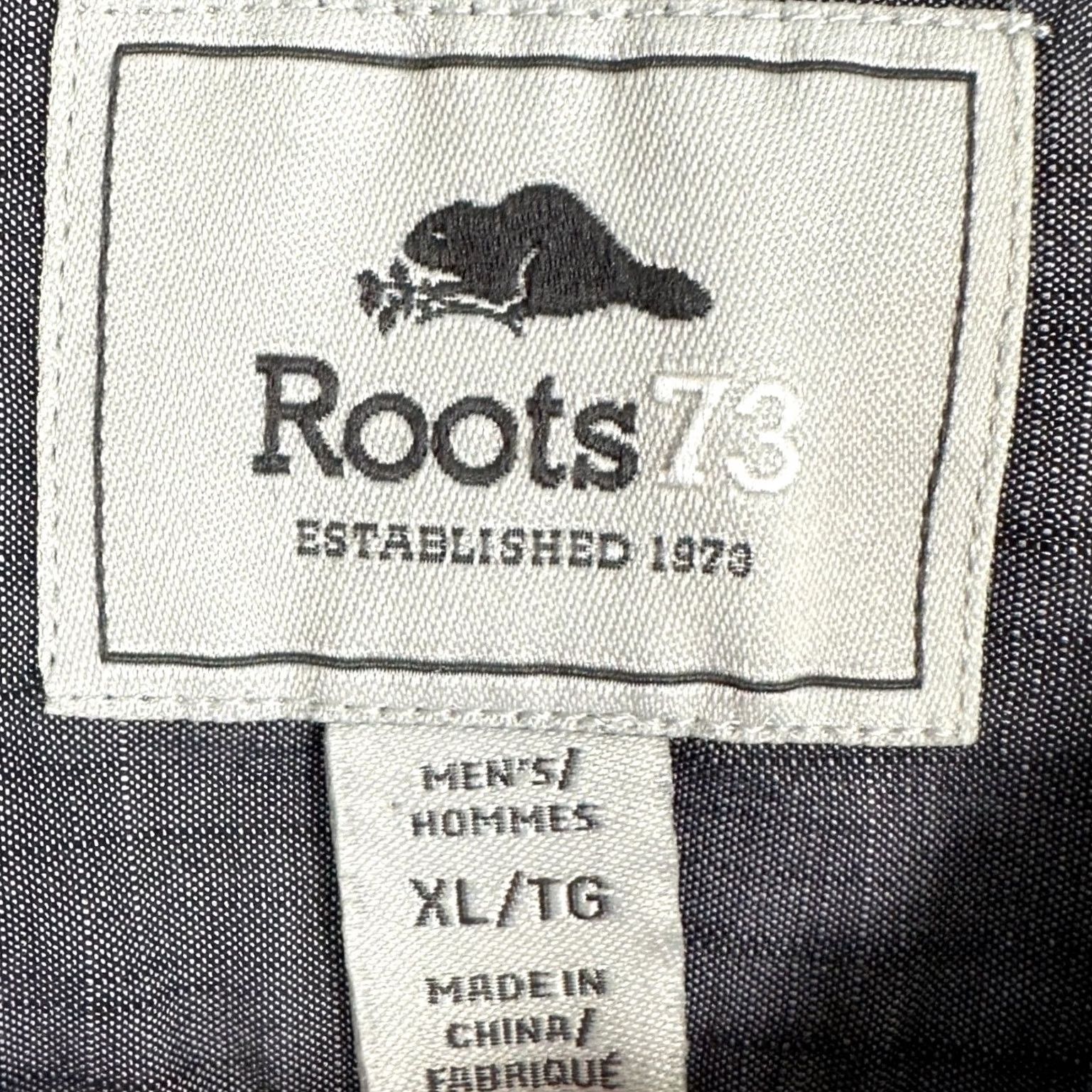 Roots Roots 73 Shirt Mens XL Charcoal Crosshatch Long Sleeve Button Up Pockets Shirt Size US XL / EU 56 / 4 - 4 Thumbnail