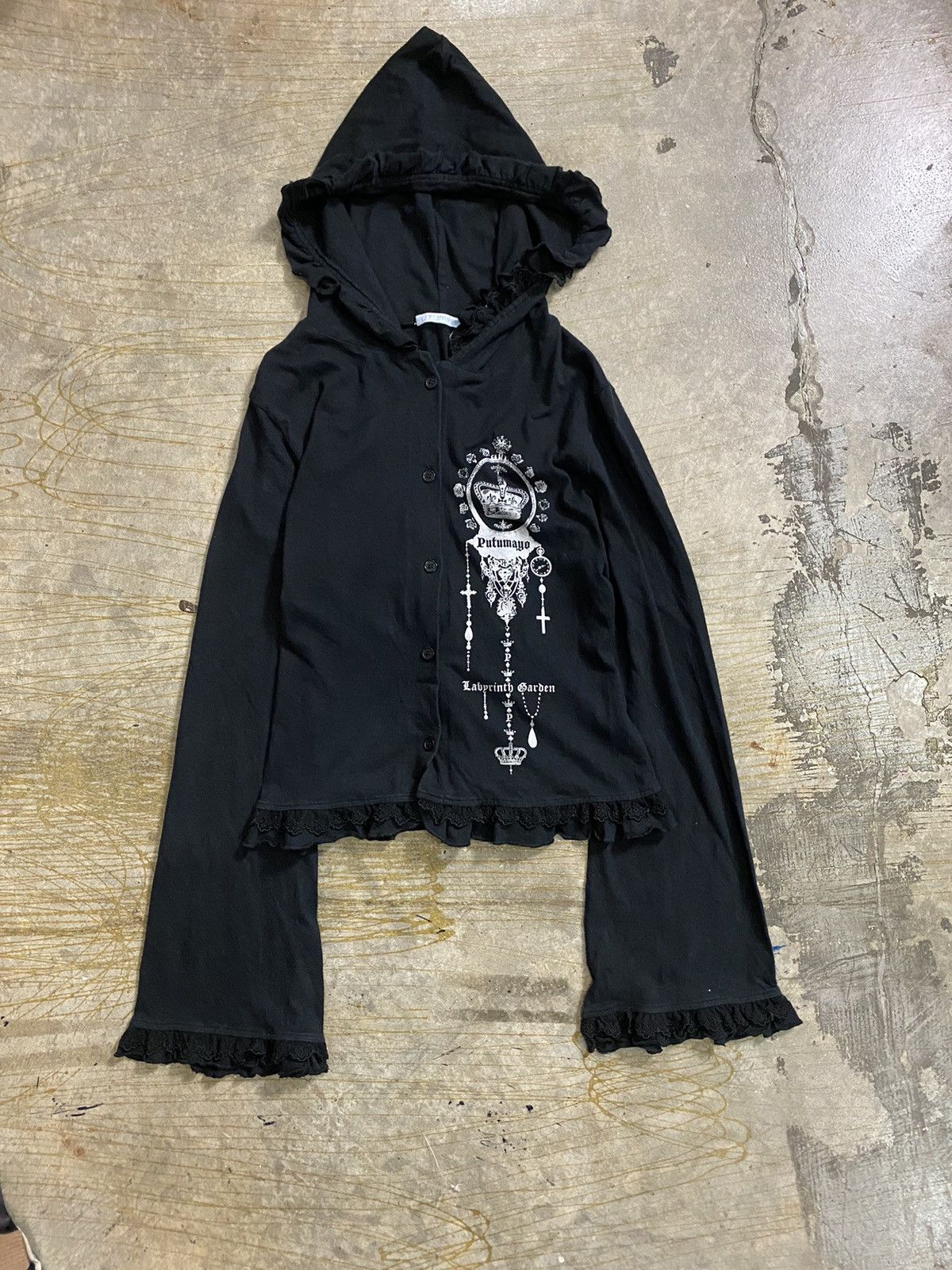 Japanese Brand 90s PUTUMAYO cyberpunk cross lightweight button up hoodie Size XS / US 0-2 / IT 36-38 - 2 Thumbnail