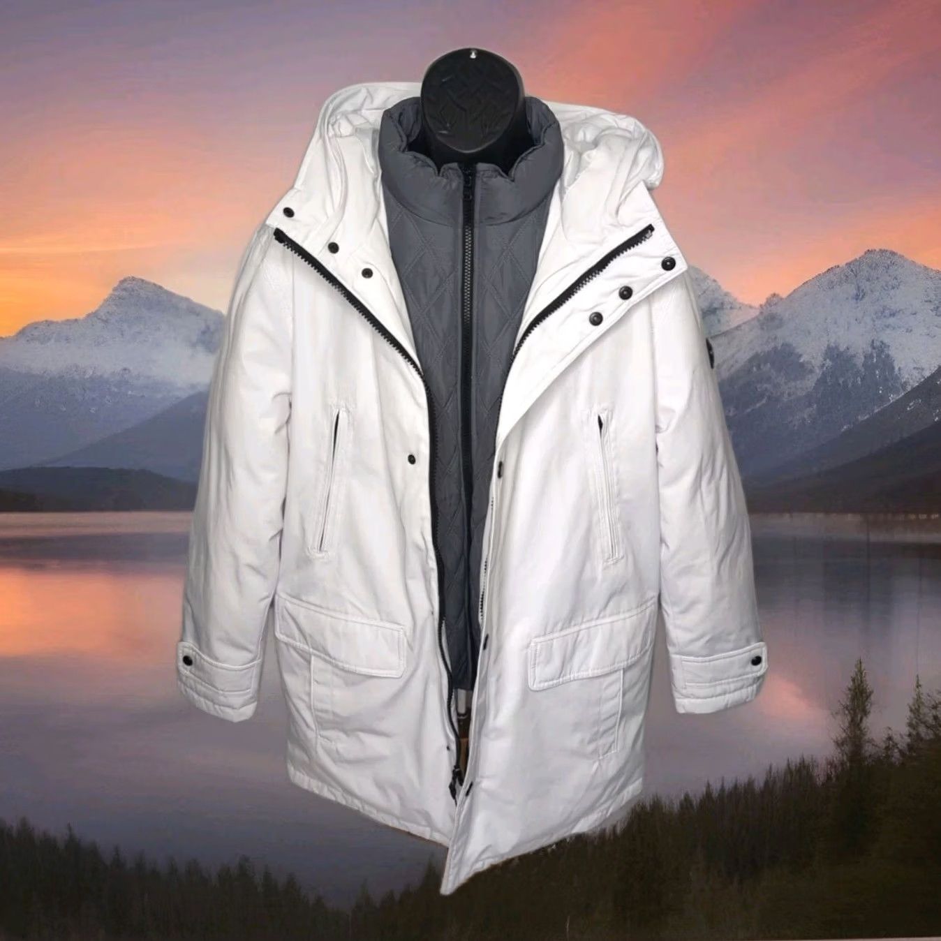 Michael Kors Michael Kors Men's Hooded Bib Snorkel Parka Jacket White Large Size US L / EU 52-54 / 3 - 6 Thumbnail