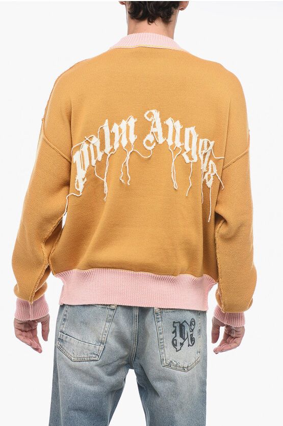 Palm Angels o1y0325 Logo Crewneck Sweater in Yellow/Pink Size US S / EU 44-46 / 1 - 3 Thumbnail