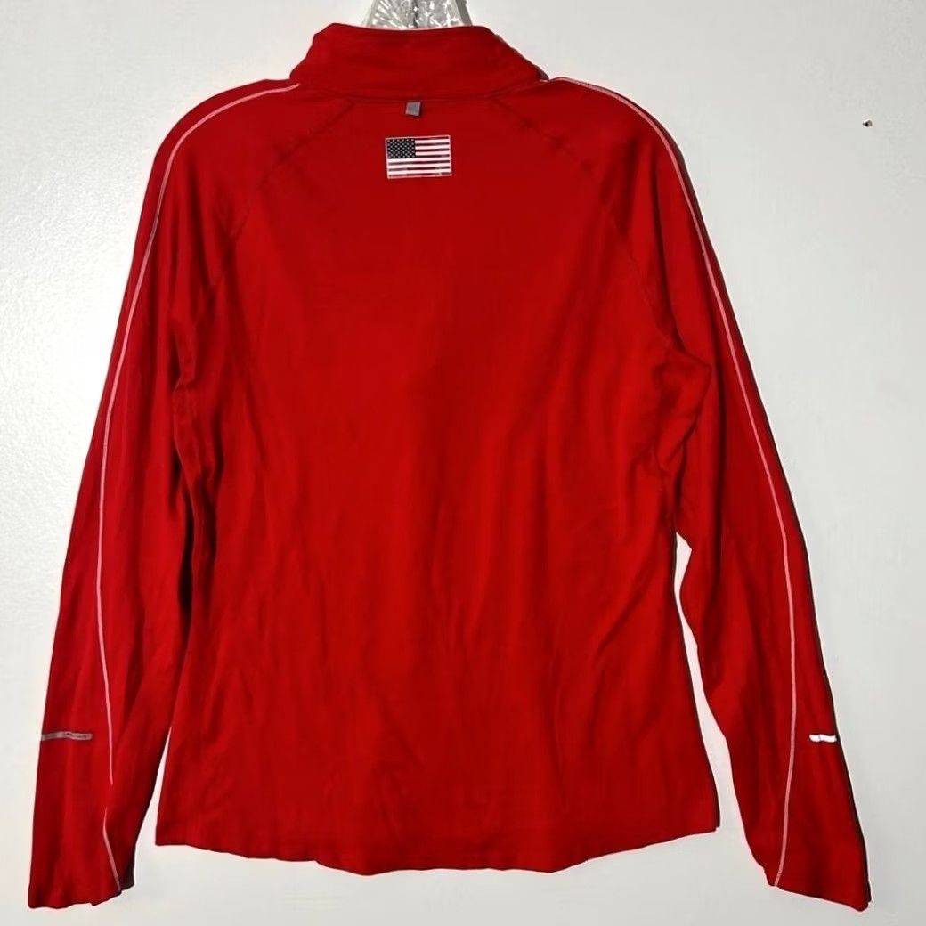 Nike Nike Dri-Fit USA Team Training 1/4 Zip Pullover Sweater Women Large Red Size L / US 10 / IT 46 - 3 Thumbnail
