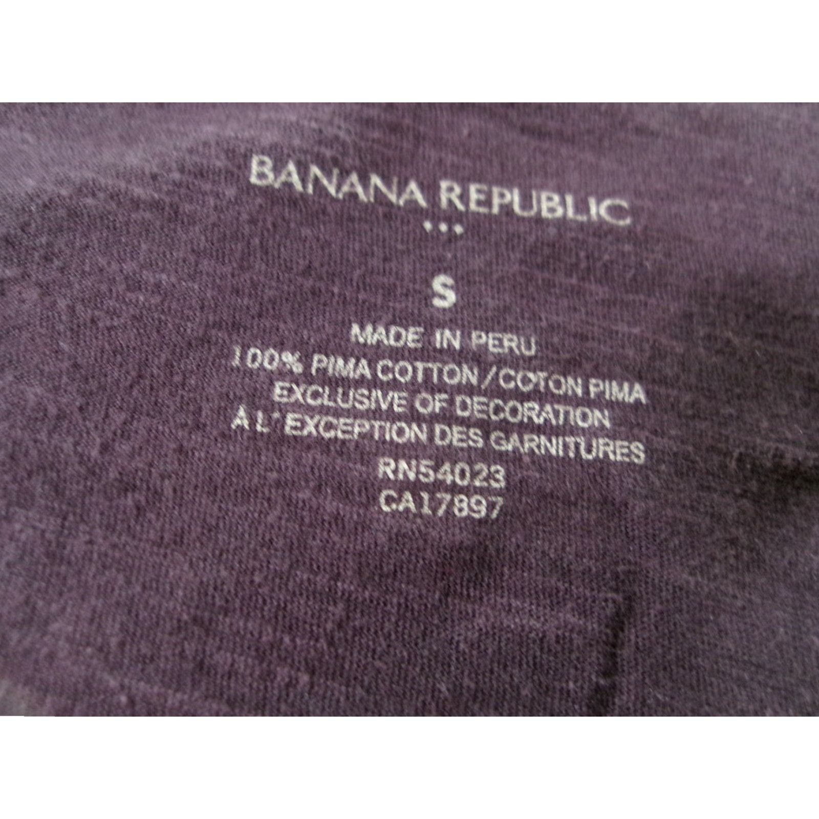 Banana Republic Banana Republic Top Women Small Purple Studded Pima Cotton Short Sleeve Scoop Neck Casual T-Shirt Size S / US 4 / IT 40 - 6 Thumbnail