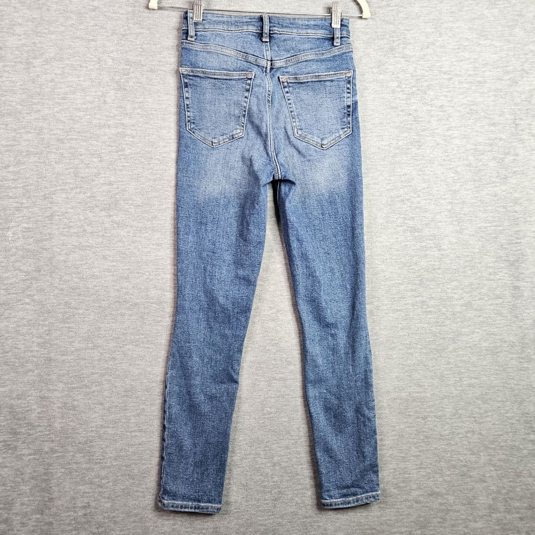 Vintage Lovers + Friends Jeans Size 24 High Rise Stretch Skinny Distressed Blue Denim Women's Size 42" / US 20 - 7 Thumbnail