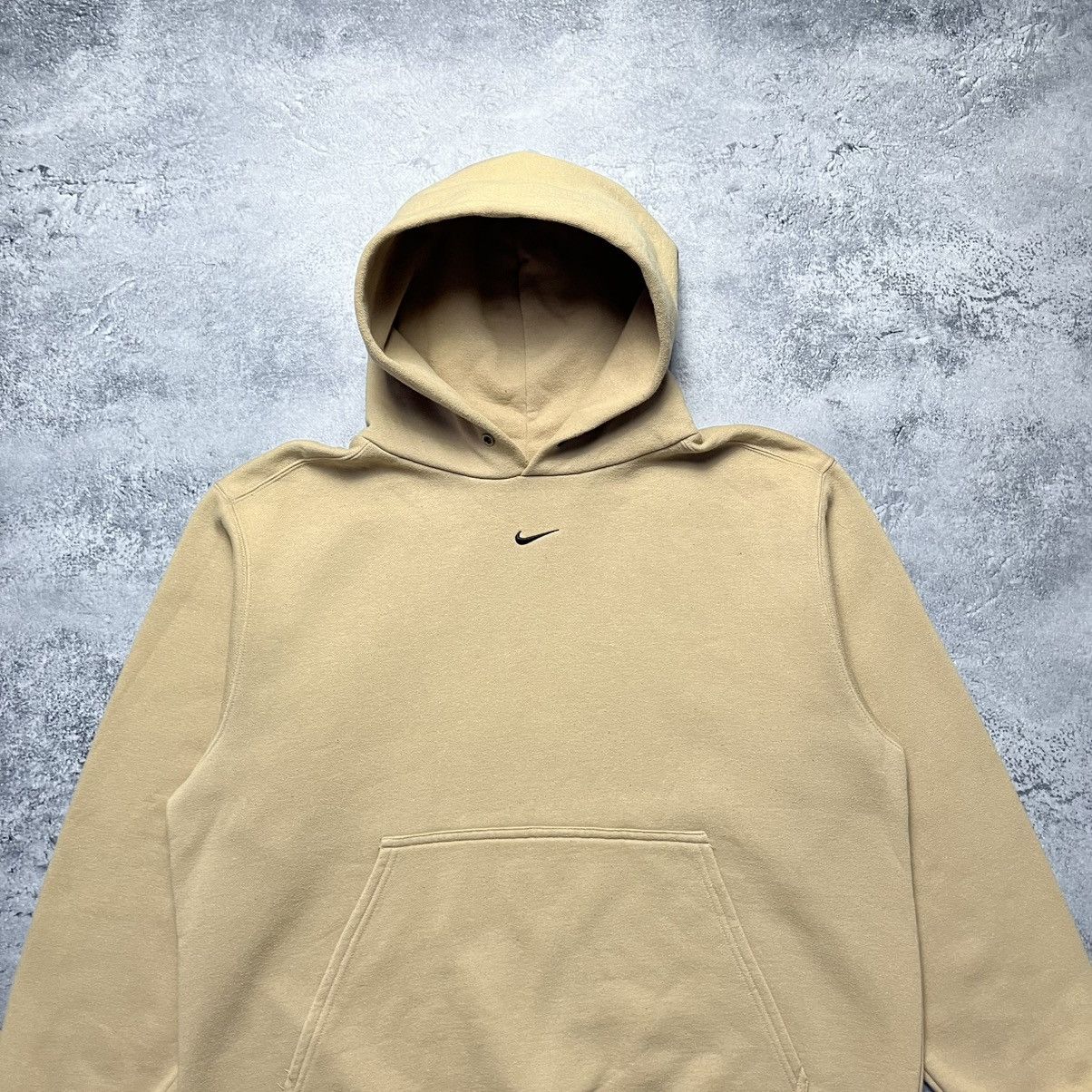 Nike Vintage Nike Central Swoosh Oversized Beige Hoodie Y2K Size US S / EU 44-46 / 1 - 2 Thumbnail