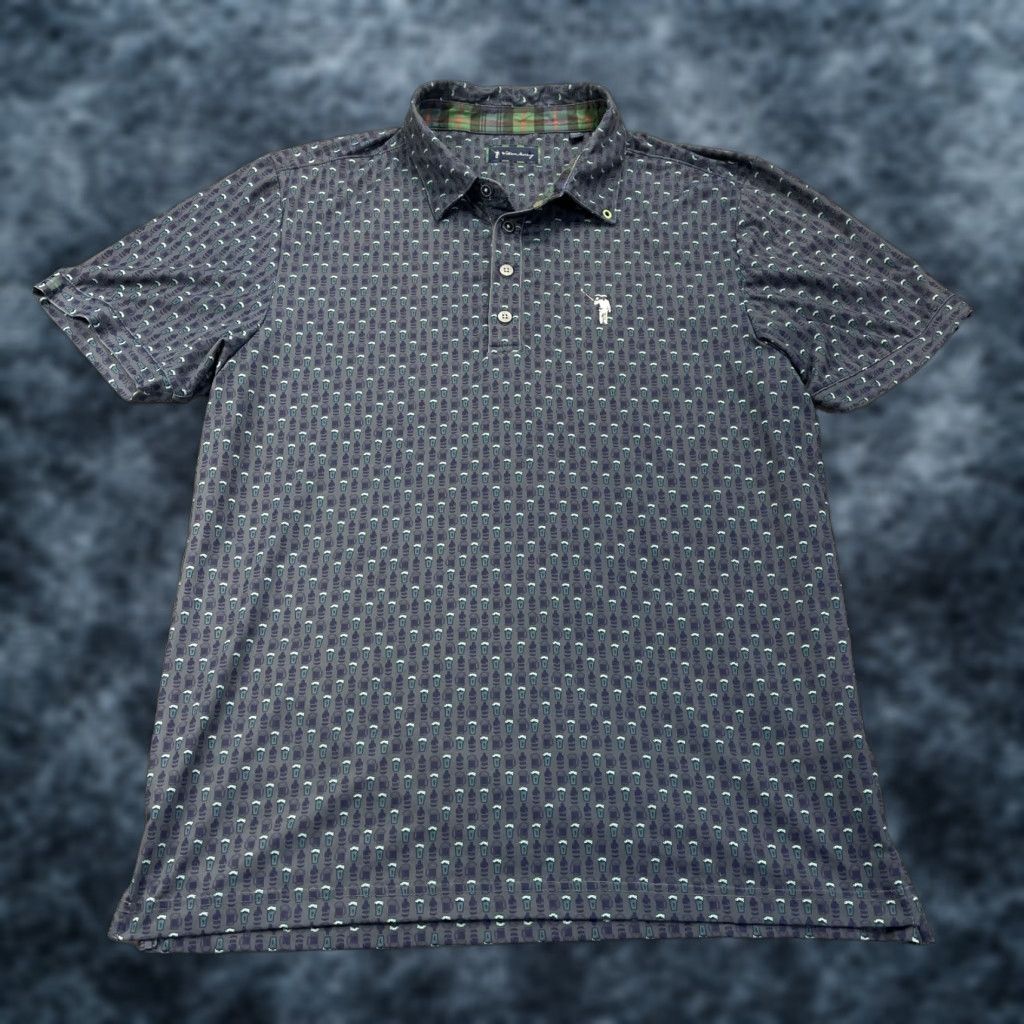 Vintage William Murray Polo Shirt Mens M Blue Beer Logo Golf Stretch Shirt Size US M / EU 48-50 / 2 - 1 Thumbnail