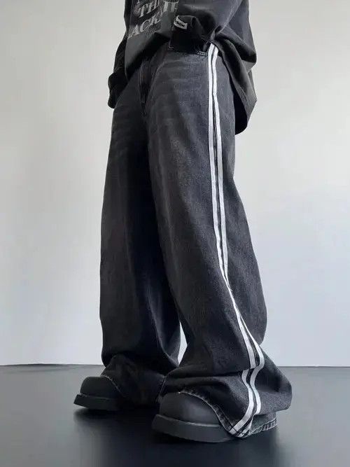 Jean Hayama x Katou Retro Y2k Denim Jeans Wide Leg Striped Size US 32 / EU 48 - 3 Thumbnail