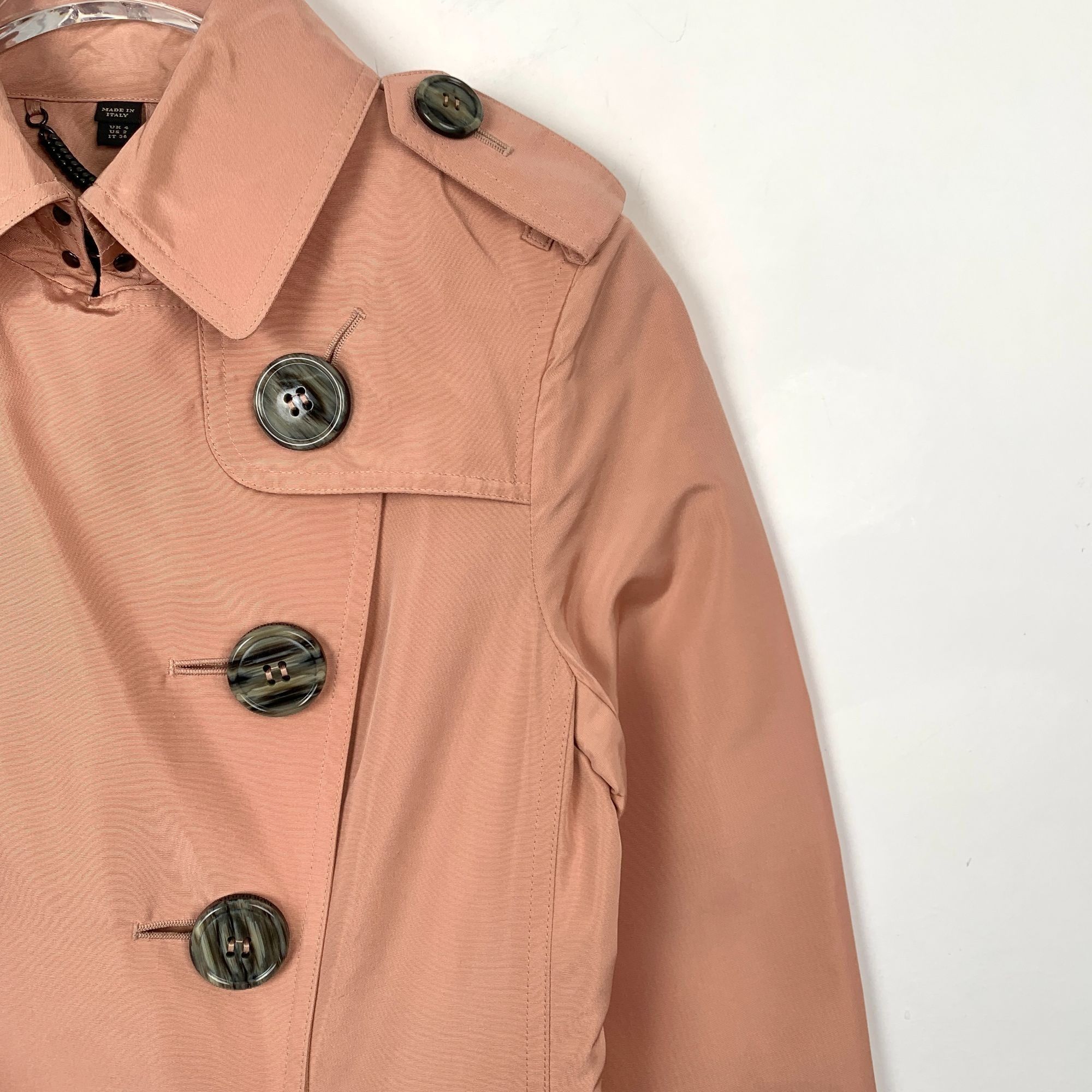 Burberry Burberry Womens Flesh Pink Mulberry Silk Double-Breasted Bel Size XS / US 0-2 / IT 36-38 - 6 Thumbnail