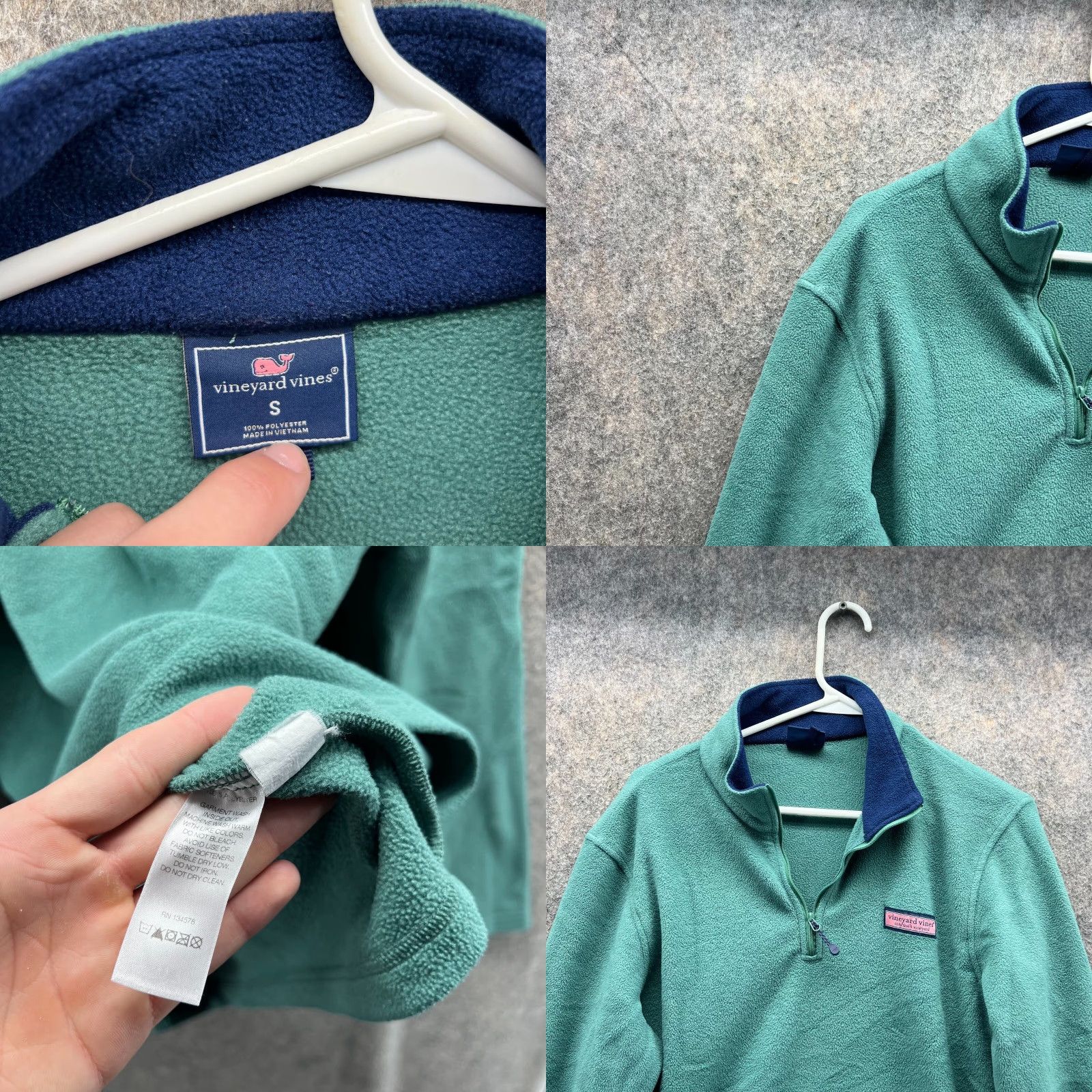 Vineyard Vines VINTAGE Vineyard Vines Sweater Men Small Teal Blue 1/4 Zip Pullover Fleece Jacket Regular Fit Logo Long Sleeve Size US S / EU 44-46 / 1 - 8 Thumbnail