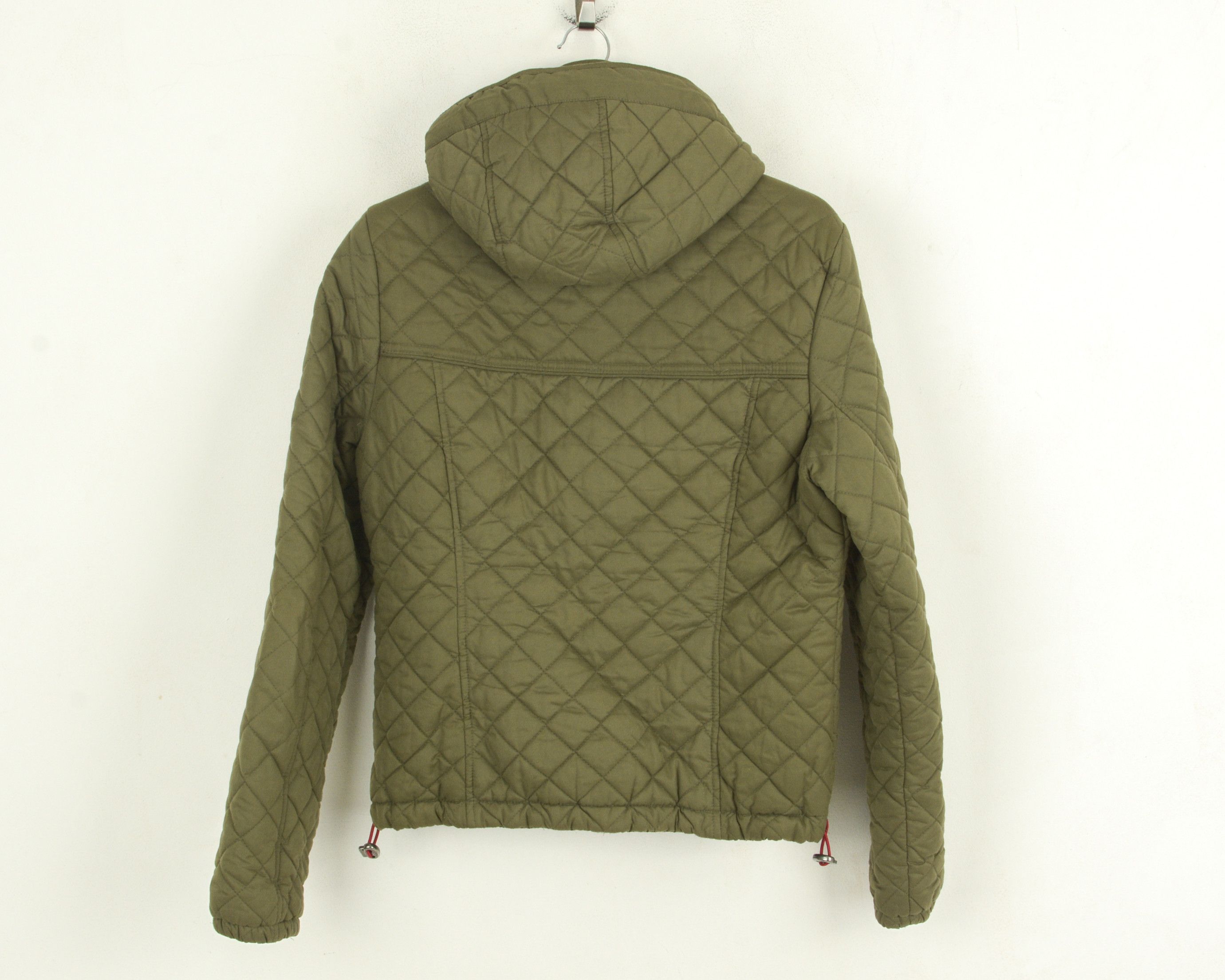 Abercrombie & Fitch Women M Quilted Hooded Jacket Coat Khaki Windbreaker Size M / US 6-8 / IT 42-44 - 4 Thumbnail