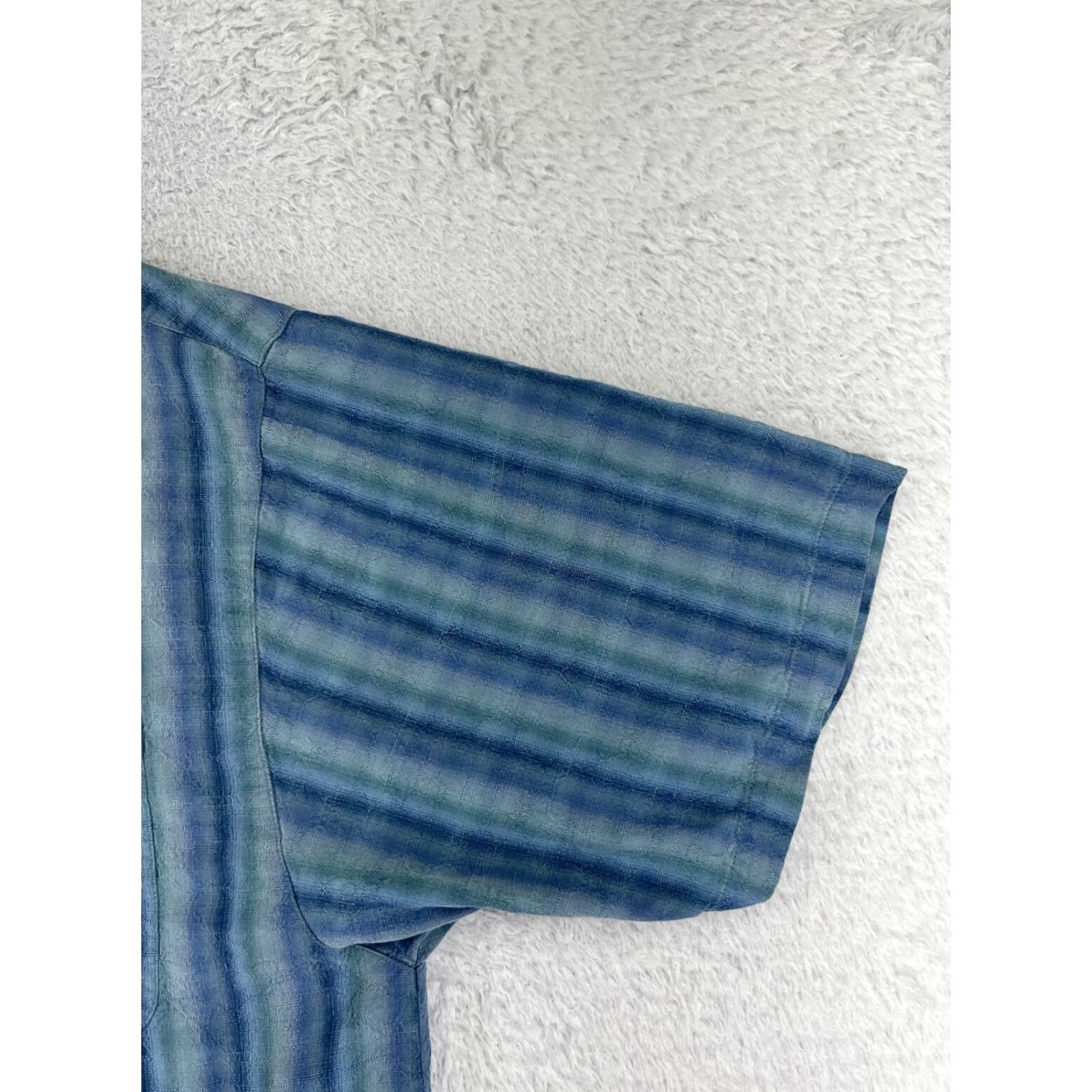 Tommy Bahama Tommy Bahama Shirt Men Extra Large Blue Stripe 100% Silk Button Up Hawaiian Size US XL / EU 56 / 4 - 2 Thumbnail