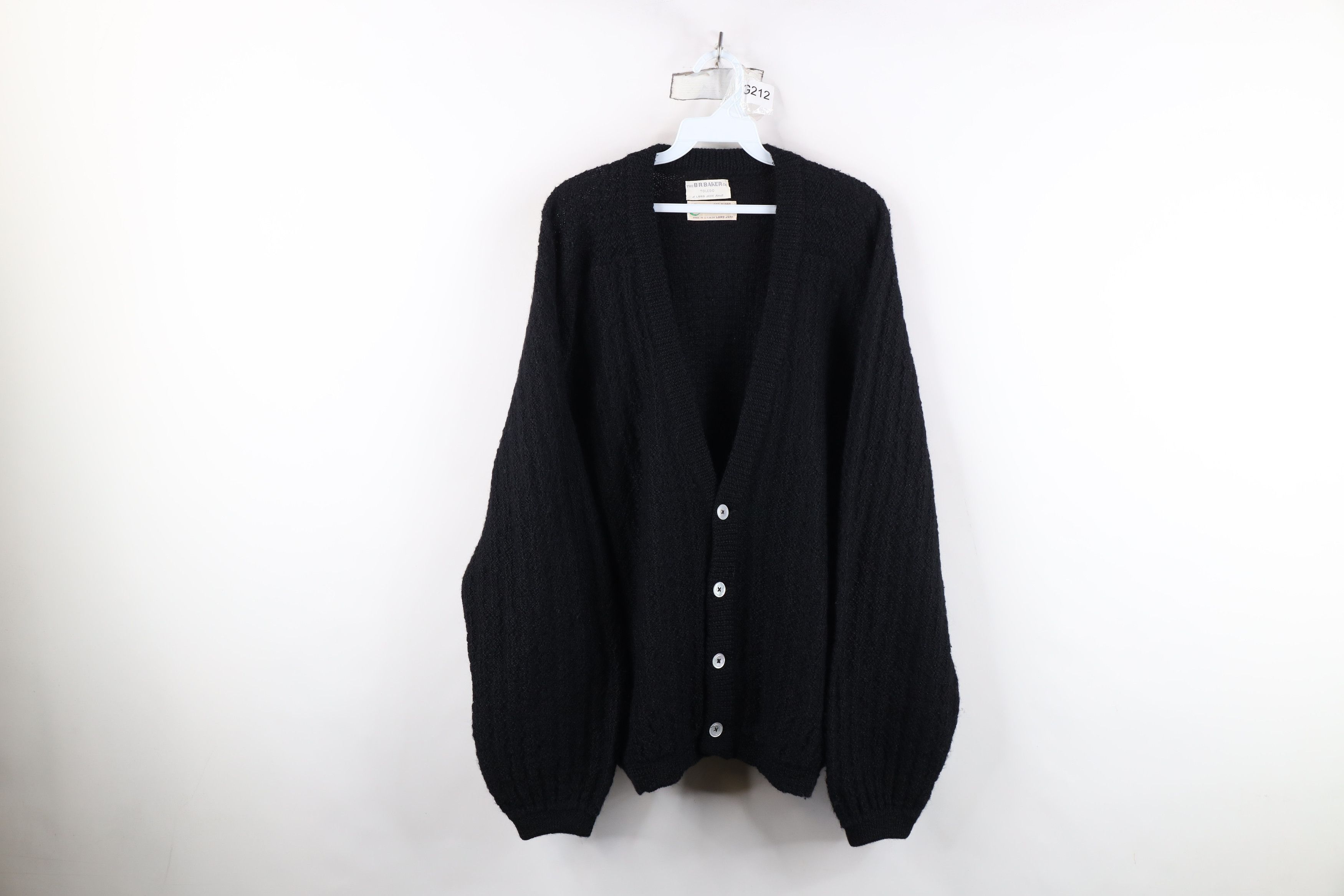 Vintage Vintage 50s 60s Rockabilly Knit Cardigan Sweater USA Black Size US L / EU 52-54 / 3 - 1 Thumbnail
