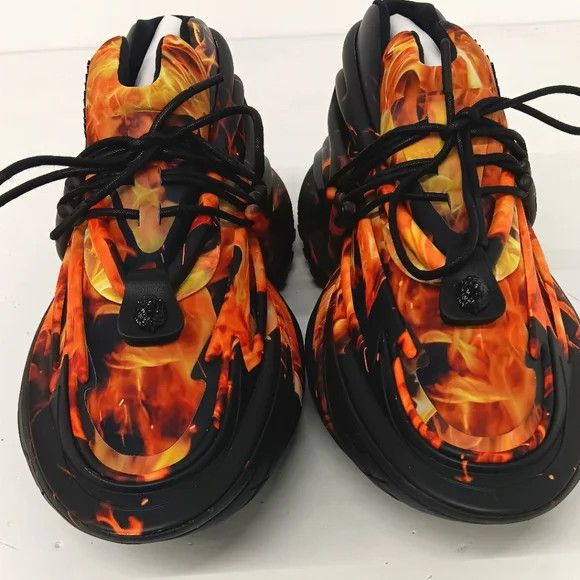 Balmain Balmain Men's Unicorn Flame Printed Low Sneakers- EU44/US11 Size US 11 / EU 44 - 8 Thumbnail