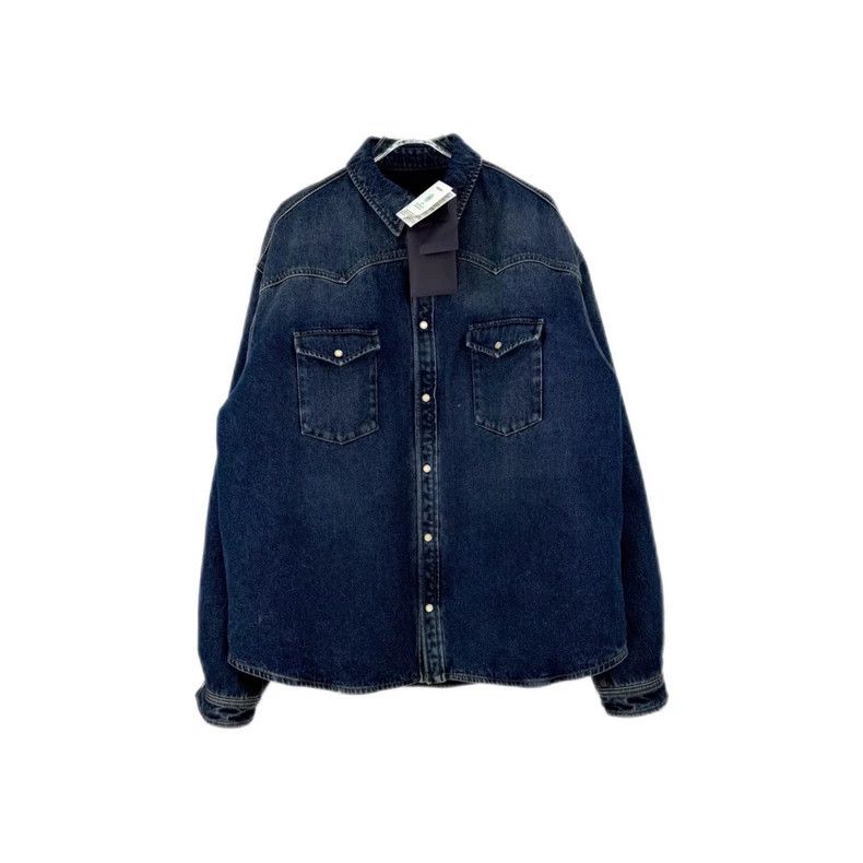 Prada Prada Washed blue metal triangle denim down jacket 2502-Nex Size US XL / EU 56 / 4 - 1 Thumbnail