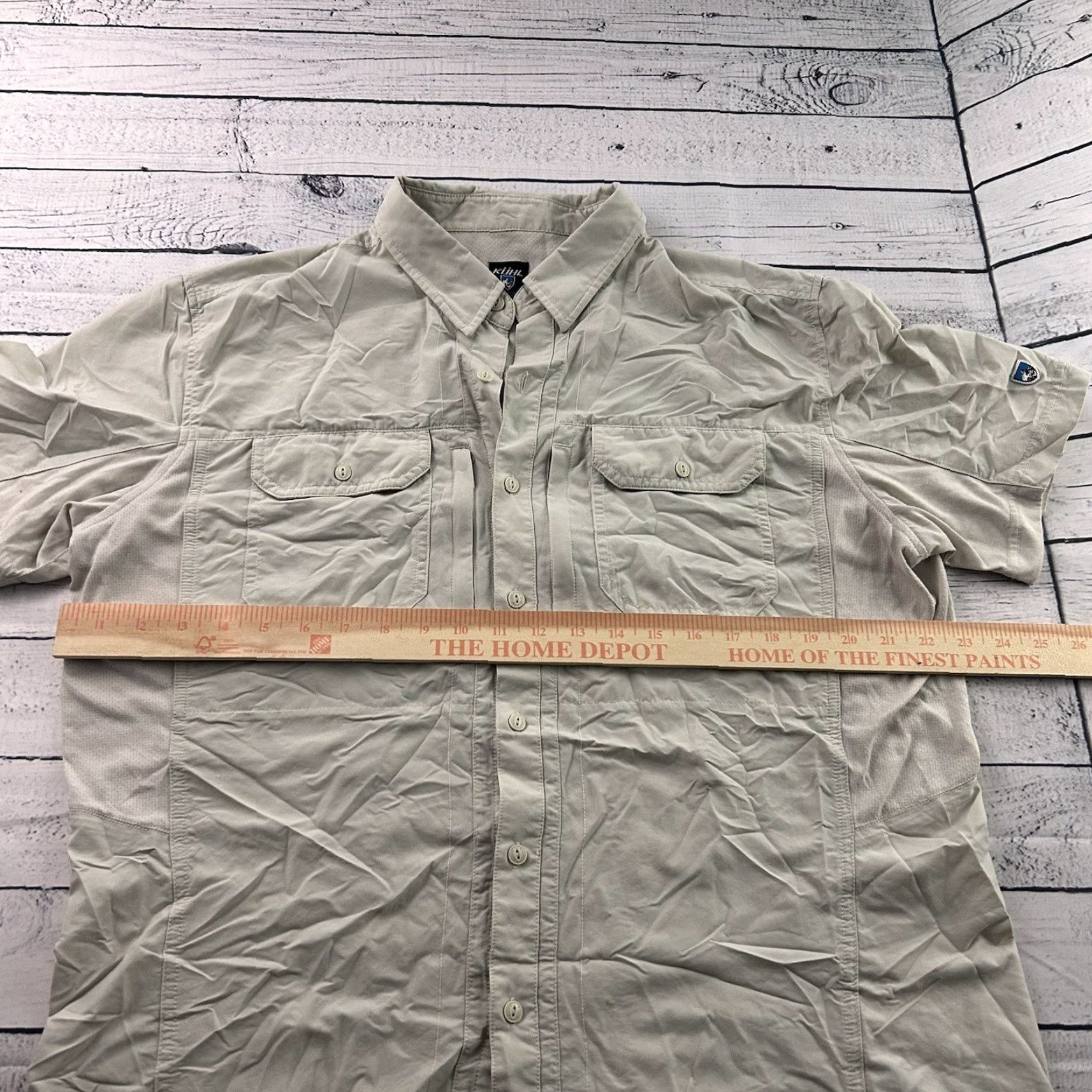 Vintage KUHL Short Sleeve Button-Up Shirt Mens Large Beige Outdoor Size US L / EU 52-54 / 3 - 4 Thumbnail