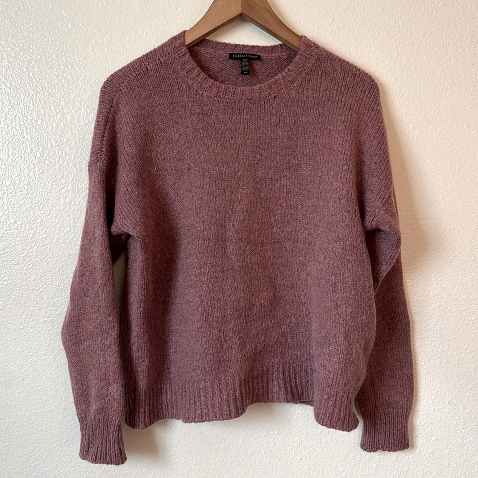 Eileen Fisher Eileen Fisher S Light Pink Mohair and Wool Crewneck Sweater Size S / US 4 / IT 40 - 1 Thumbnail