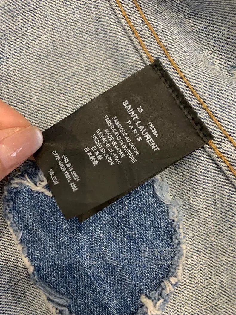 Saint Laurent Paris Saint Laurent Denim Jacket with Sweet Dreams Embroidery. Size US XS / EU 42 / 0 - 4 Thumbnail