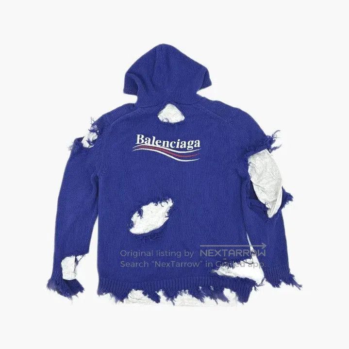 Balenciaga Balenciaga FW21 Classic Logo Hoodie Sweater in Blue. Size US XS / EU 42 / 0 - 3 Thumbnail