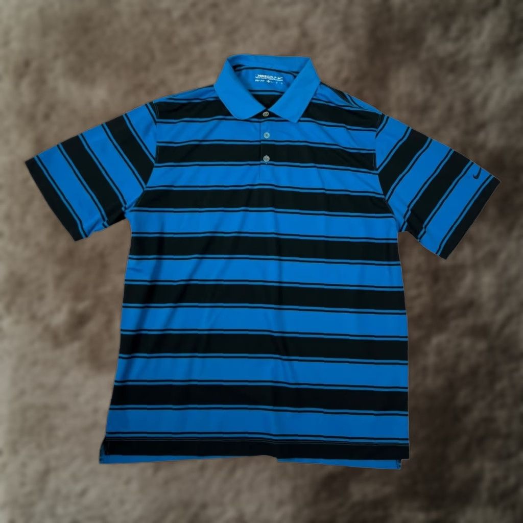 Nike Nike Golf Polo Shirt Mens XL Blue Striped Dri-FIT Swoosh Logo Shirt Size US XL / EU 56 / 4 - 1 Thumbnail