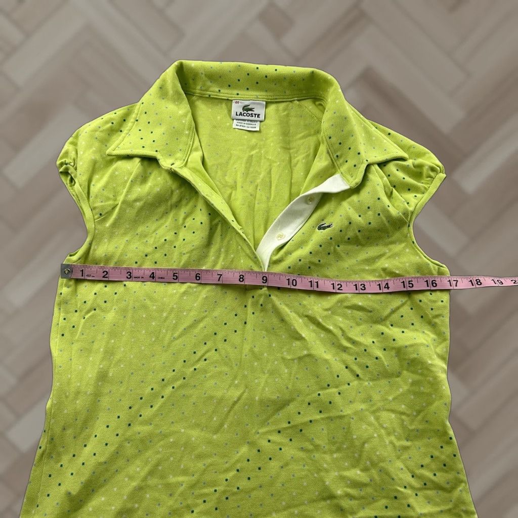 Lacoste Lacoste Tank Women's 44 Green Sleeveless Dot Print Shirt Size M / US 6-8 / IT 42-44 - 1 Thumbnail
