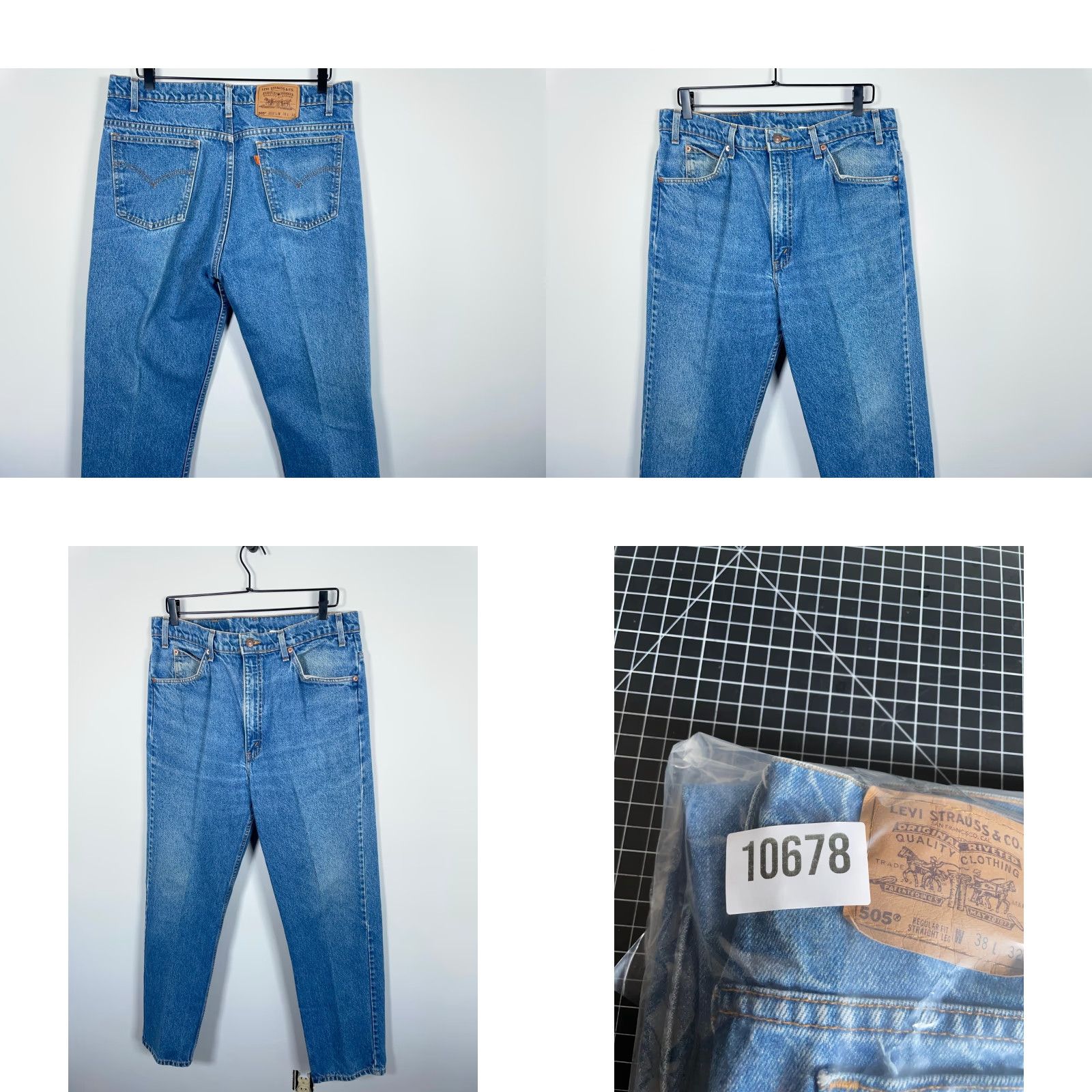 Levi's VINTAGE Levi's 505 Jeans Casual Denim Straight Blue 90s 34x31/38x32 Mens Regular Zip Fly Orange Tab{" "}Jeans Size US 34 / EU 50 - 9 Thumbnail