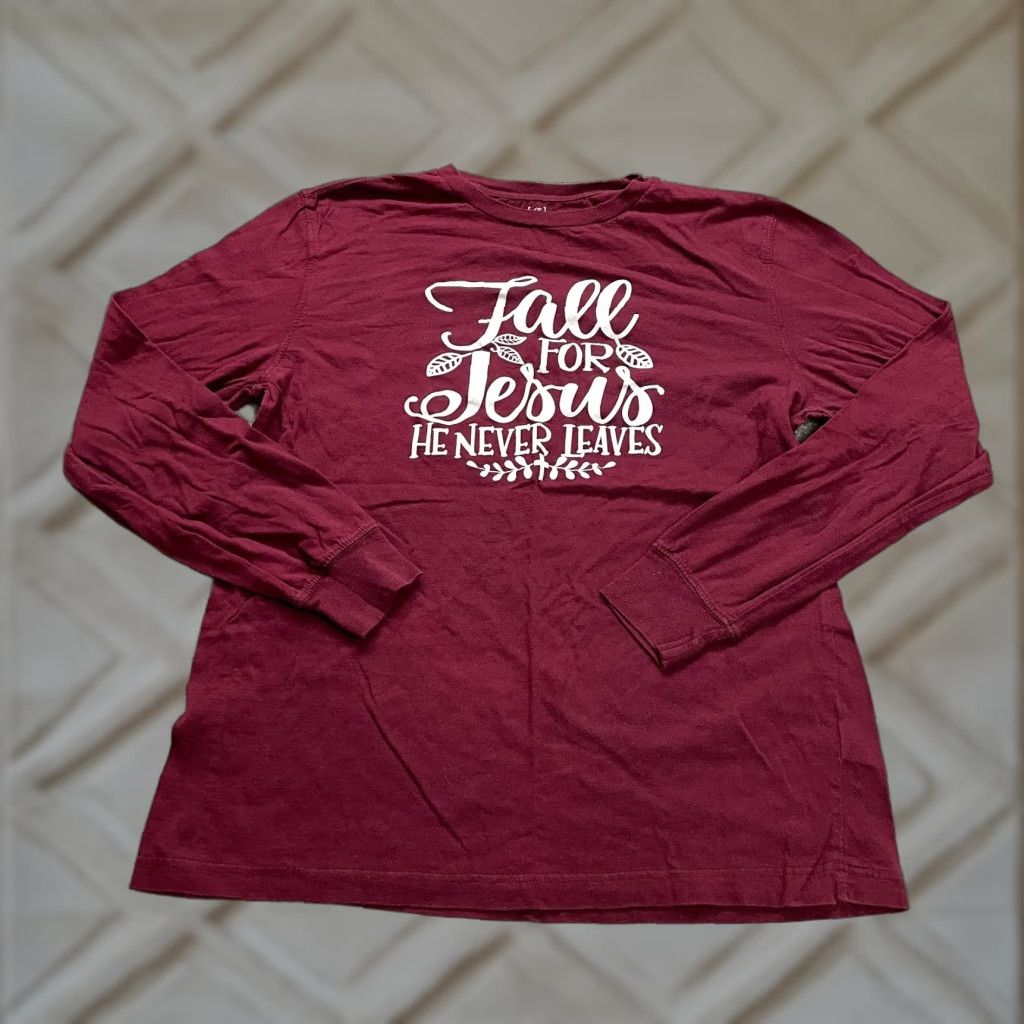 George VINTAGE? No—Oops. The item is not vintage. George Crew Neck Long Sleeve Tee Mens Large Red Graphic Spell Out Cotton T-Shirt Size US L / EU 52-54 / 3 - 1 Thumbnail