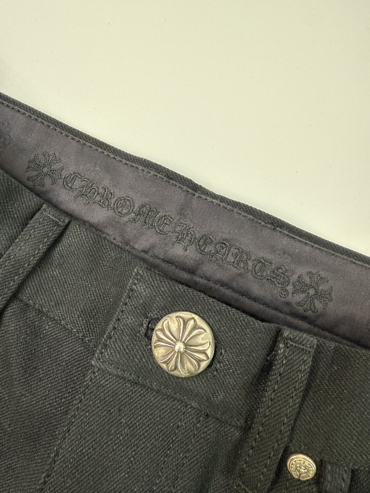 Chrome Hearts 🔥Chrome Hearts Black Fleur Knee Jeans🔥 Size US 32 / EU 48 - 6 Thumbnail