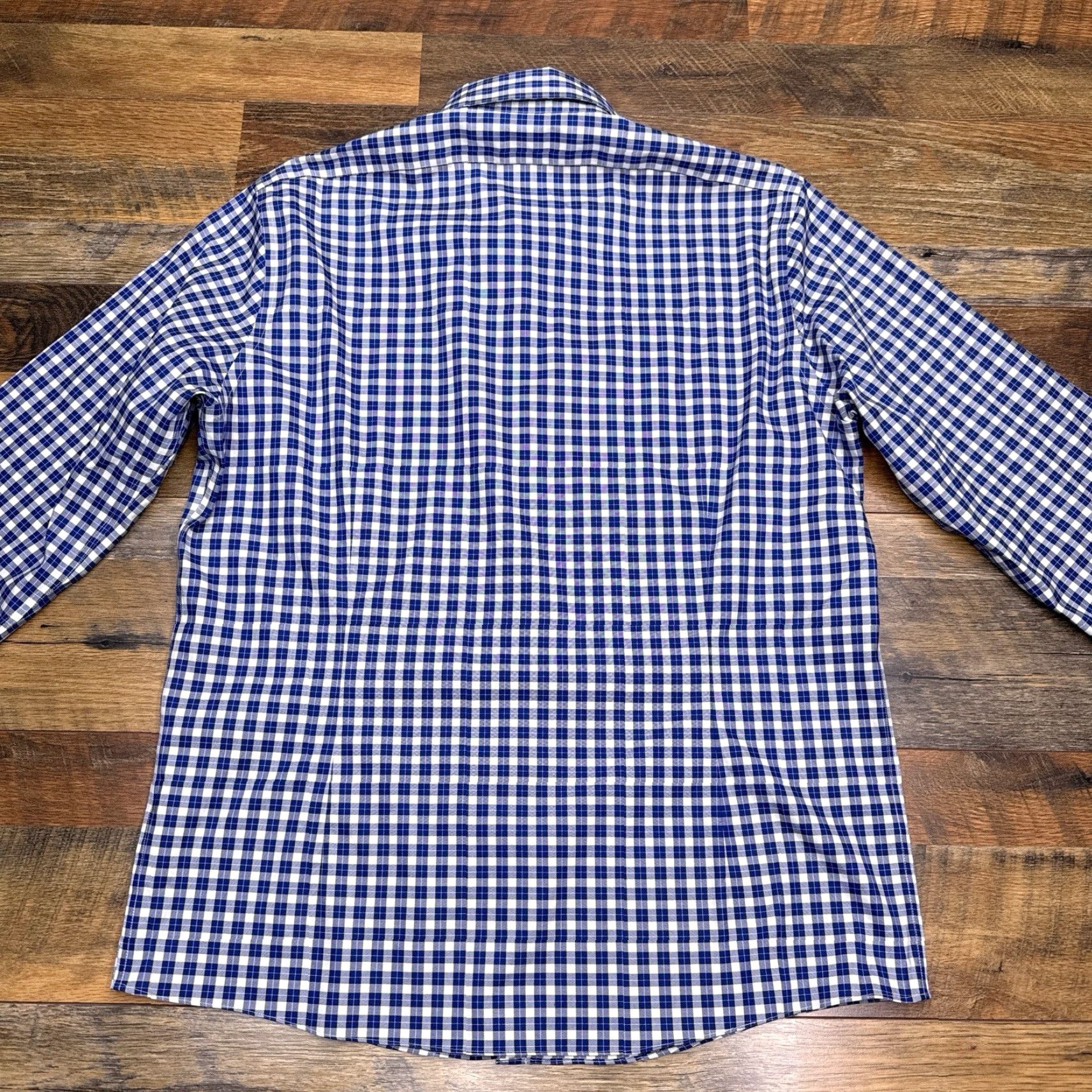 Brooks Brothers Brooks Brothers Milano Fit Shirt Mens Large Blue Check Button-Up Non-Iron Size US L / EU 52-54 / 3 - 3 Thumbnail