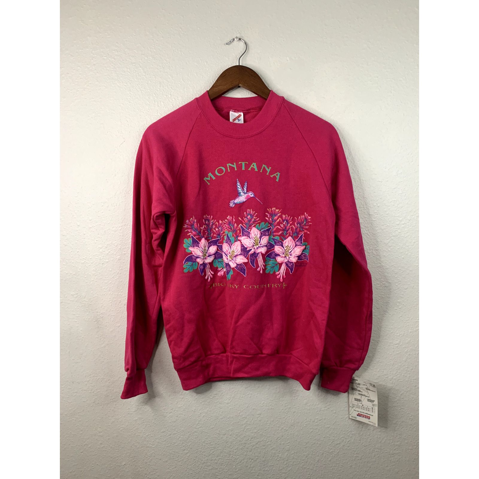 Jerzees Vintage Montana Sweatshirt Medium Pink Big Sky NWT 90s VTG M Size US M / EU 48-50 / 2 - 1 Thumbnail