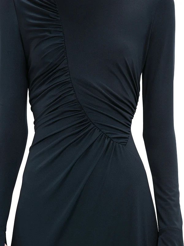 Victoria Beckham o1mle0525 Ruched Detail Gown in Midnight Blue Size M / US 6-8 / IT 42-44 - 3 Thumbnail