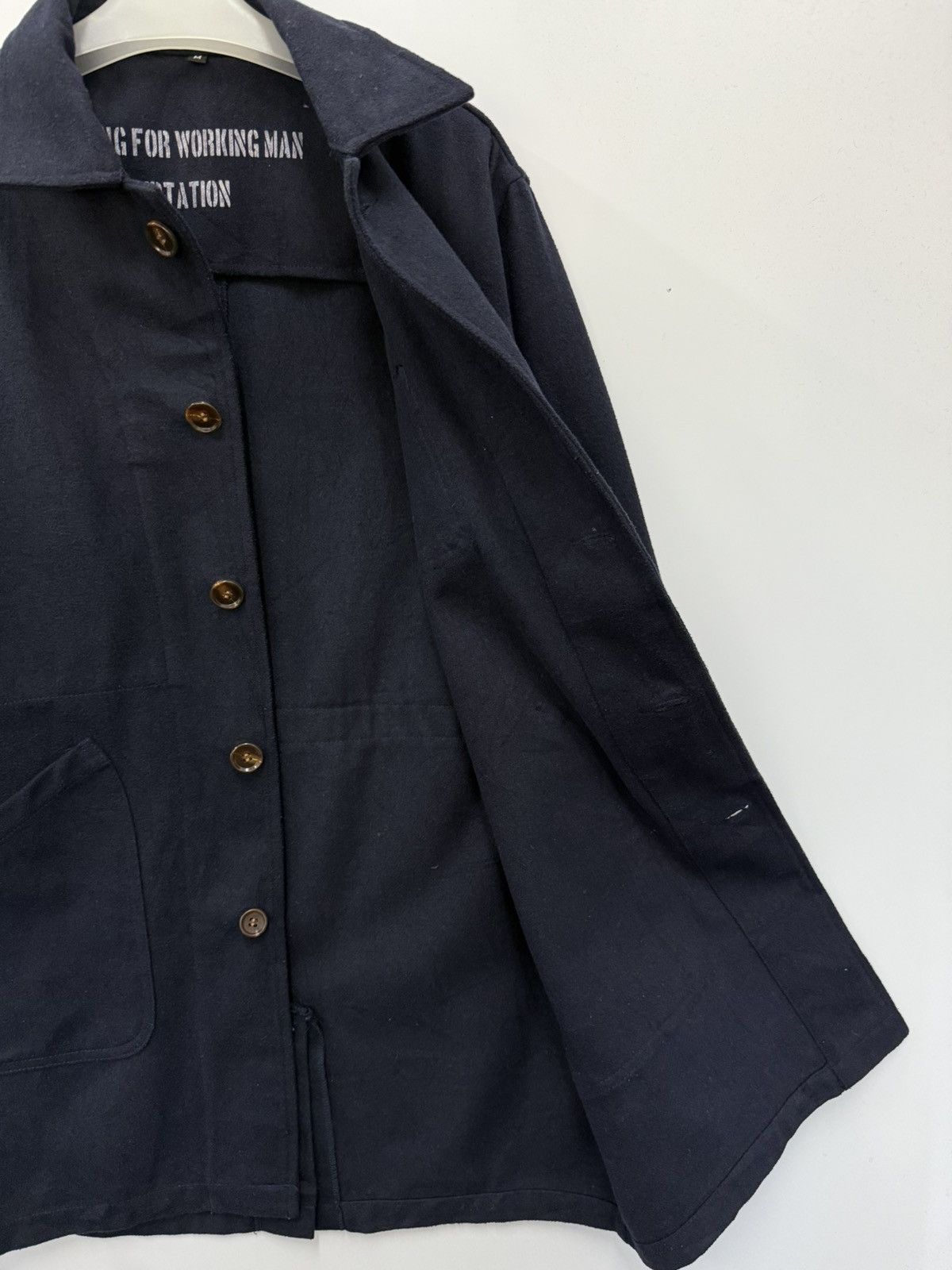 Japanese Brand 🔥 TEMPTATION Japan Navy Blue Wool Long Coat - M Size US S / EU 44-46 / 1 - 5 Thumbnail