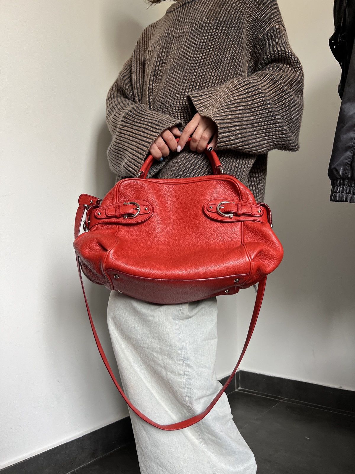 Salvatore Ferragamo × Vintage Salvatore Ferragamo Leather red bag Size ONE SIZE - 1 Thumbnail