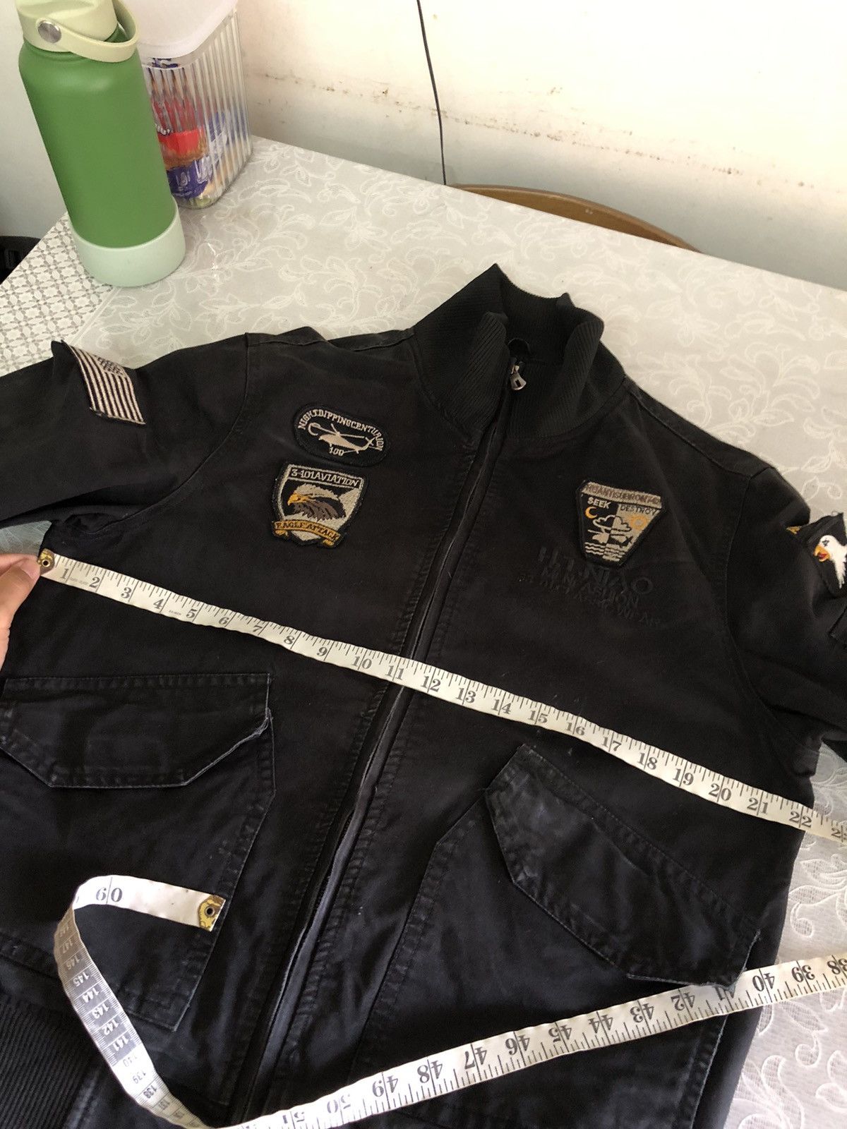 Vintage Huang Tai Niao Military Style Distressed Bomber Jacket Size US L / EU 52-54 / 3 - 14 Thumbnail